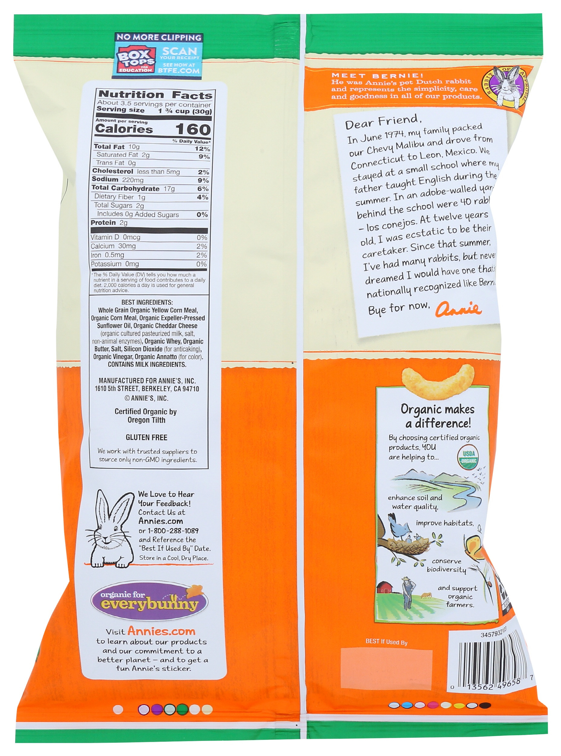 Annie's Homegrown Organic Cheddar Cheesy Smiles