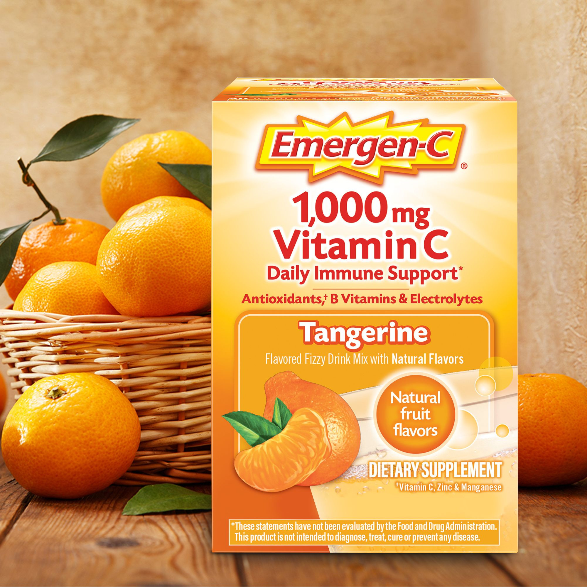 Emergen-C Daily Immune Support Vitamin C Supplement Powder, Tangerine