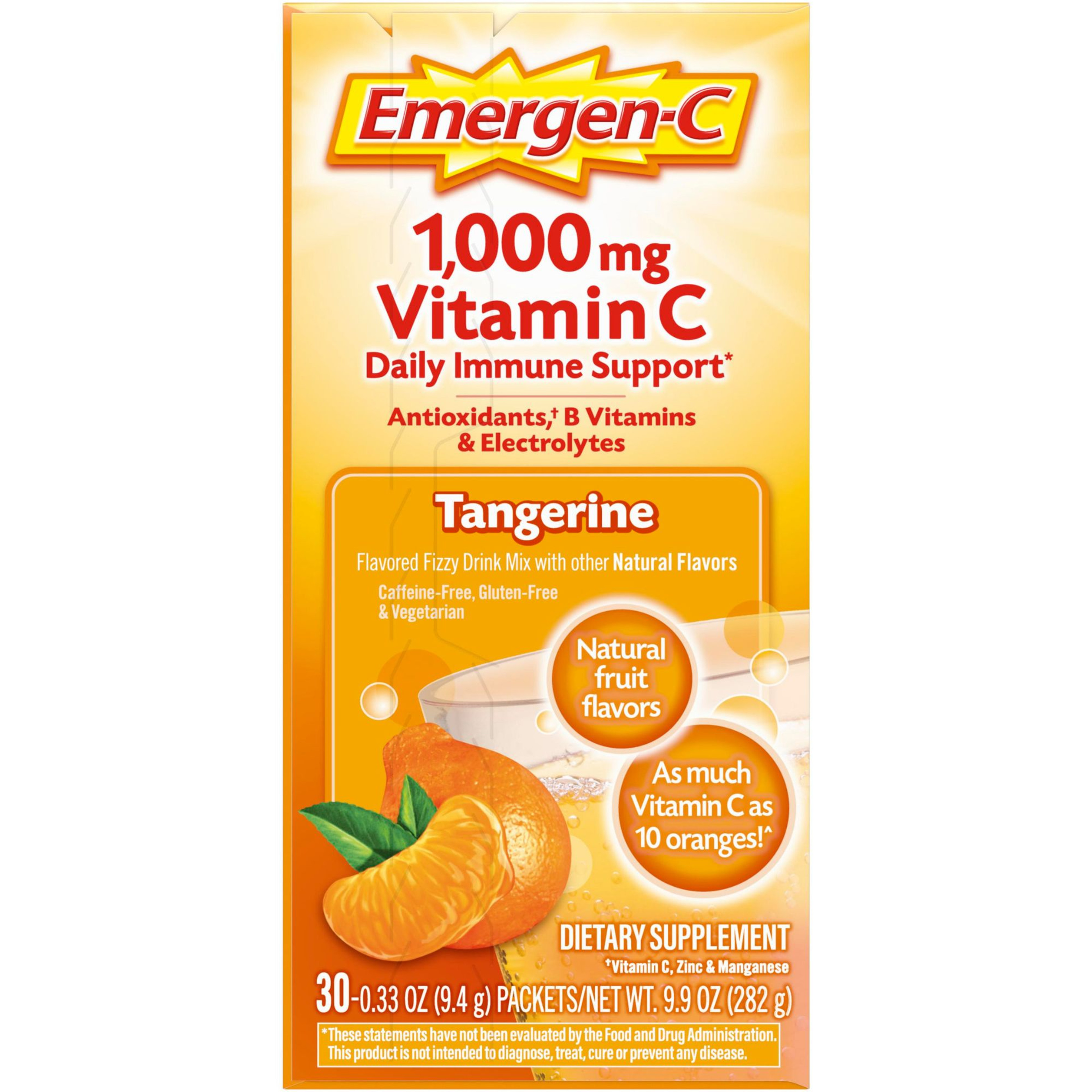 Emergen-C Daily Immune Support Vitamin C Supplement Powder, Tangerine