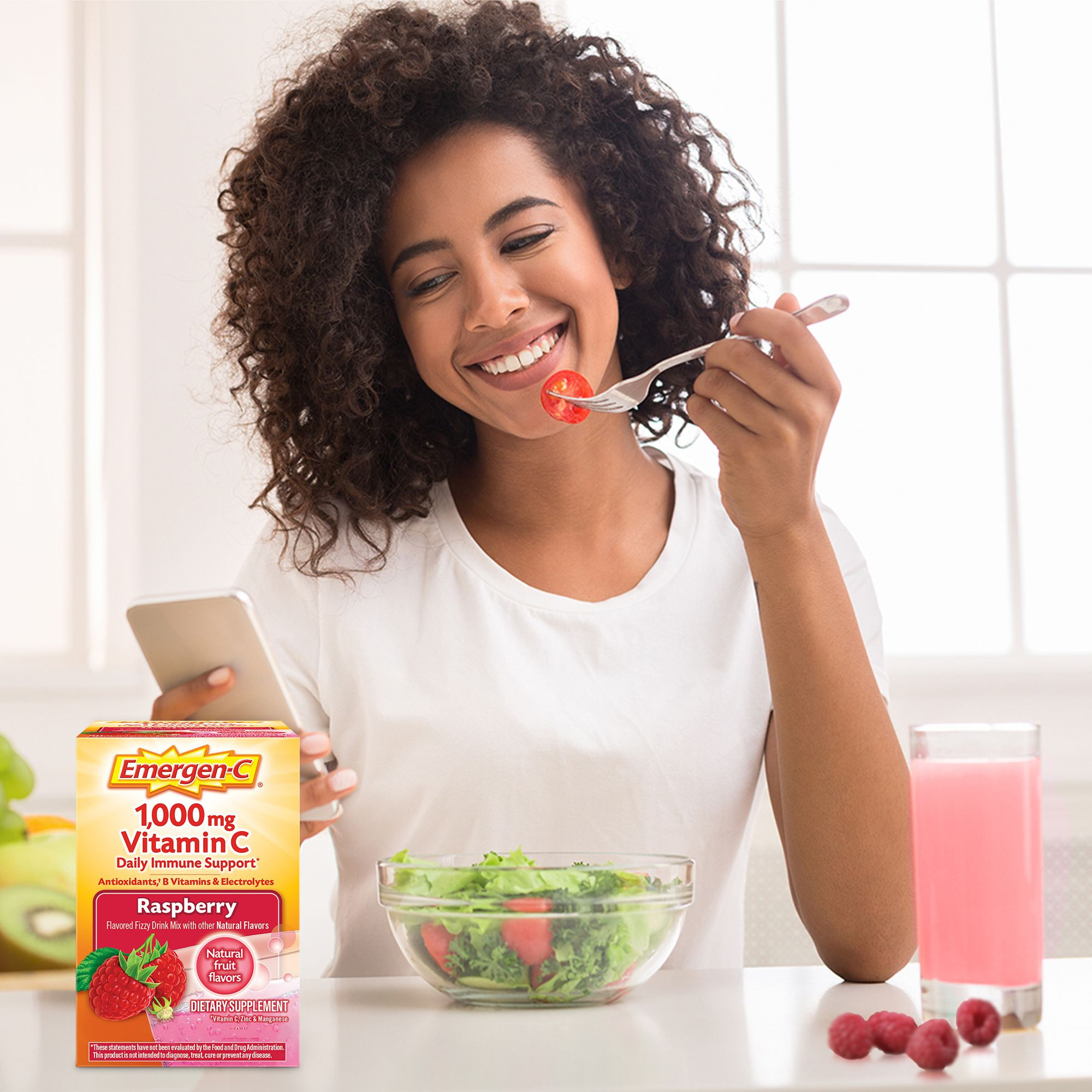 Emergen-C Daily Immune Support Vitamin C Supplement Powder, Raspberry