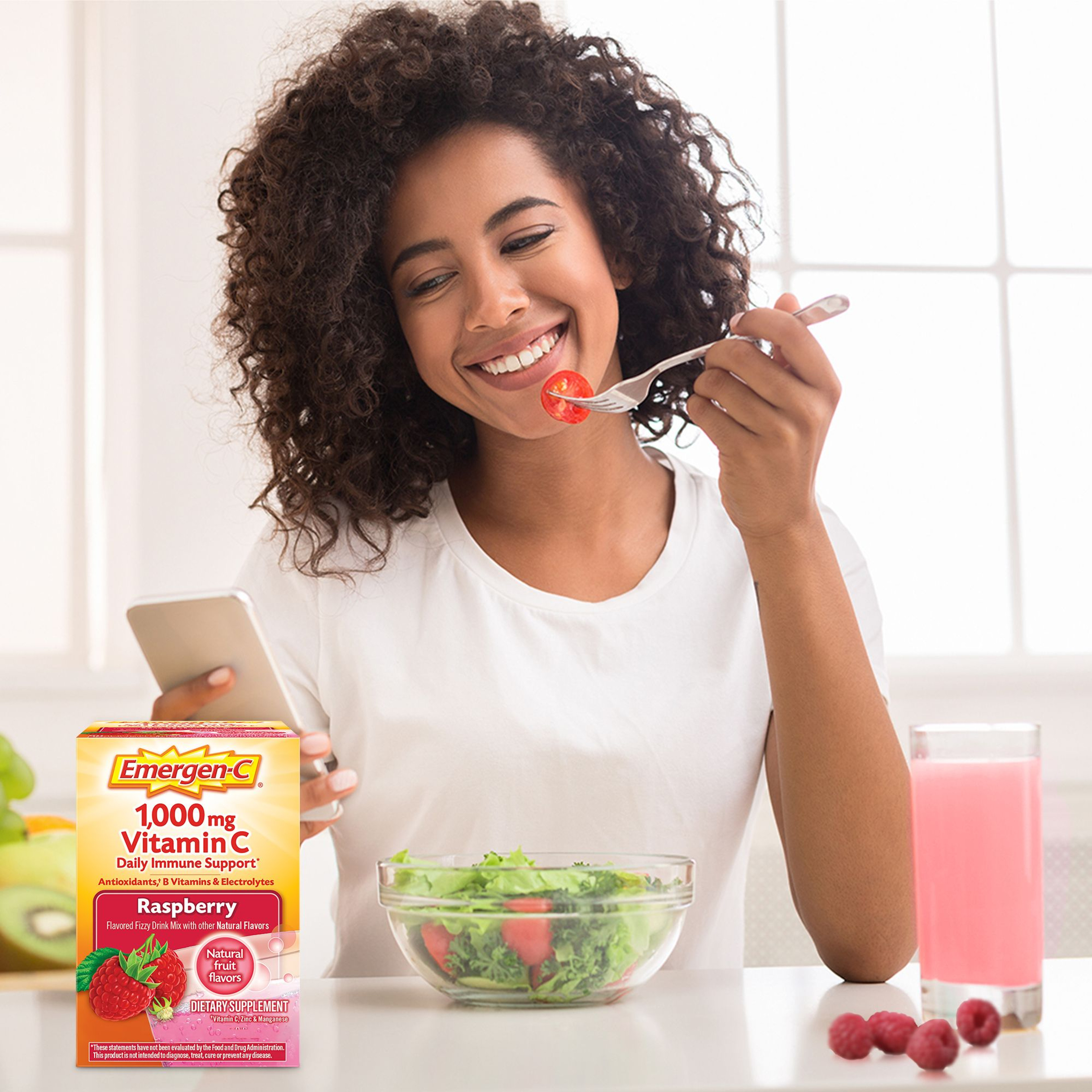 Emergen-C Daily Immune Support Vitamin C Supplement Powder, Raspberry