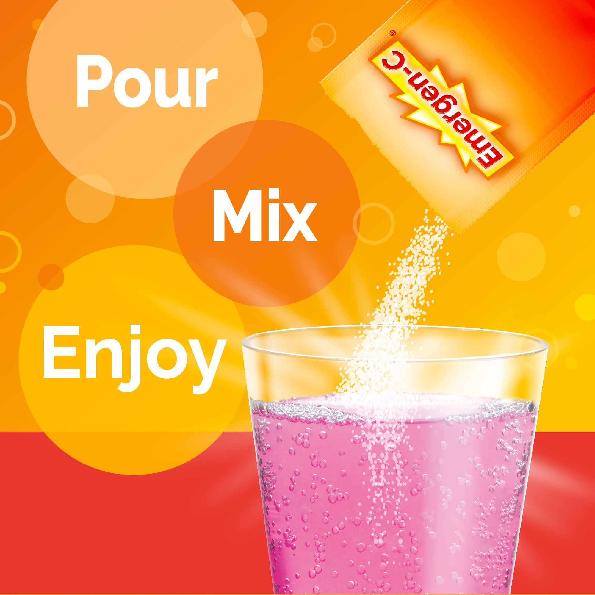 Emergen-C Vitamin C Daily Immune Support Fizzy Drink Mix Supplement, Pink Lemonade