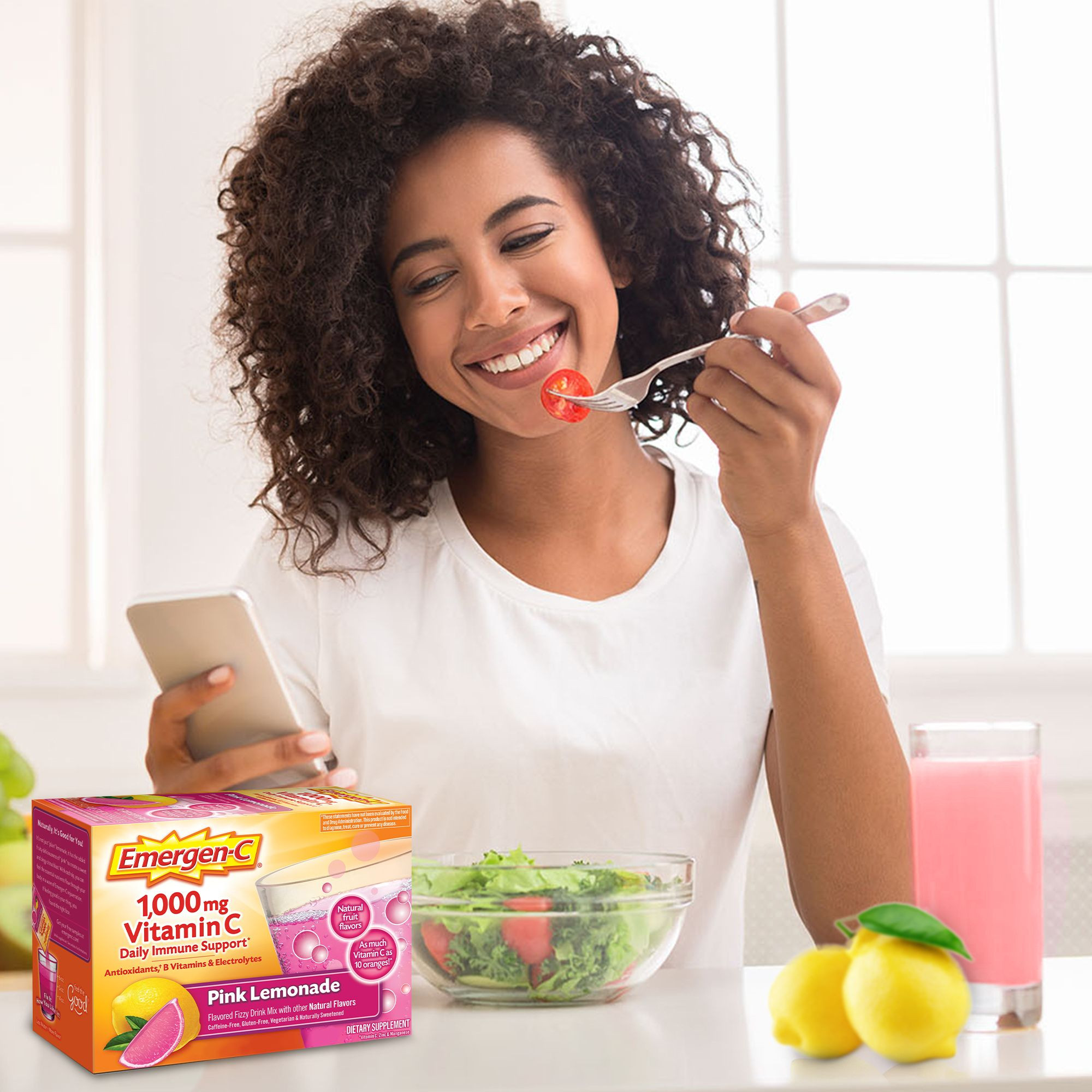 Emergen-C Daily Immune Support Vitamin C Supplement Powder, Pink LemonadeEmergen-C Daily Immune Support Vitamin C Supplement Powder, Pink Lemonade