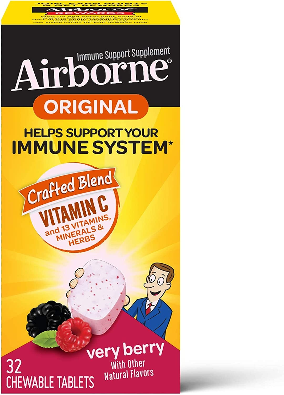 Airborne Immune Support Chewable Tablets With Vitamin C