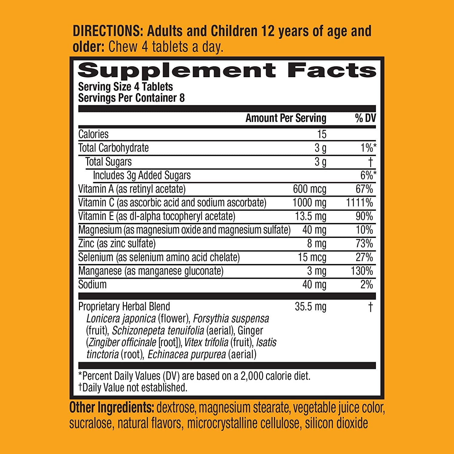 Airborne Immune Support Chewable Tablets With Vitamin C