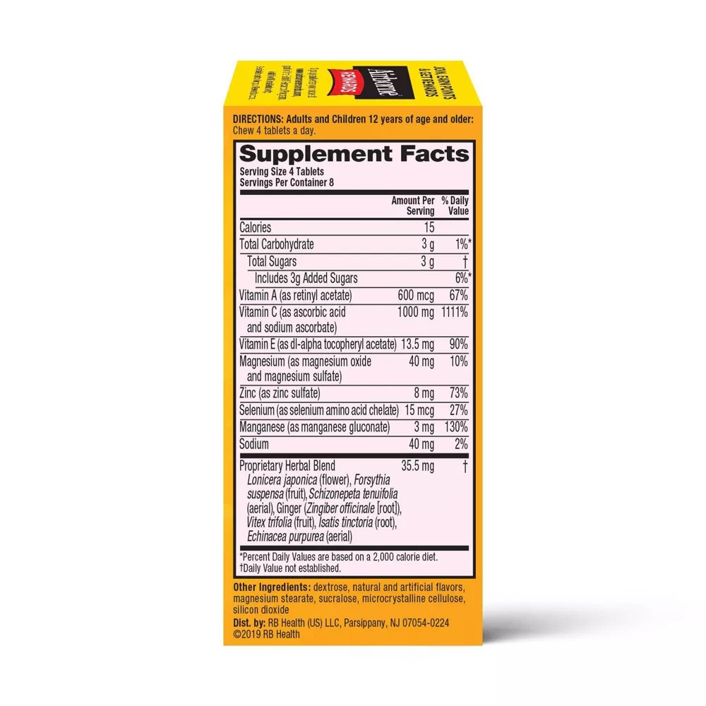 Airborne Immune Support Chewable Tablets With Vitamin C