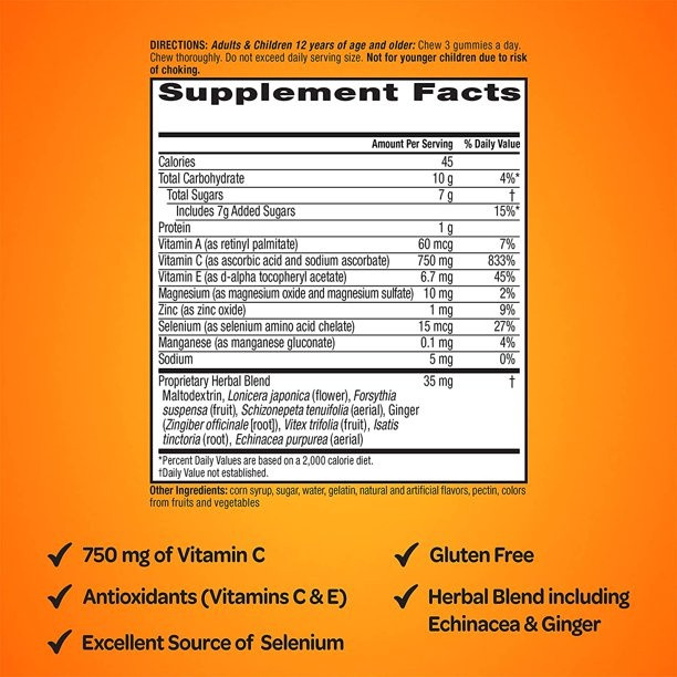 Airborne Immune Support Gummies With Vitamin C