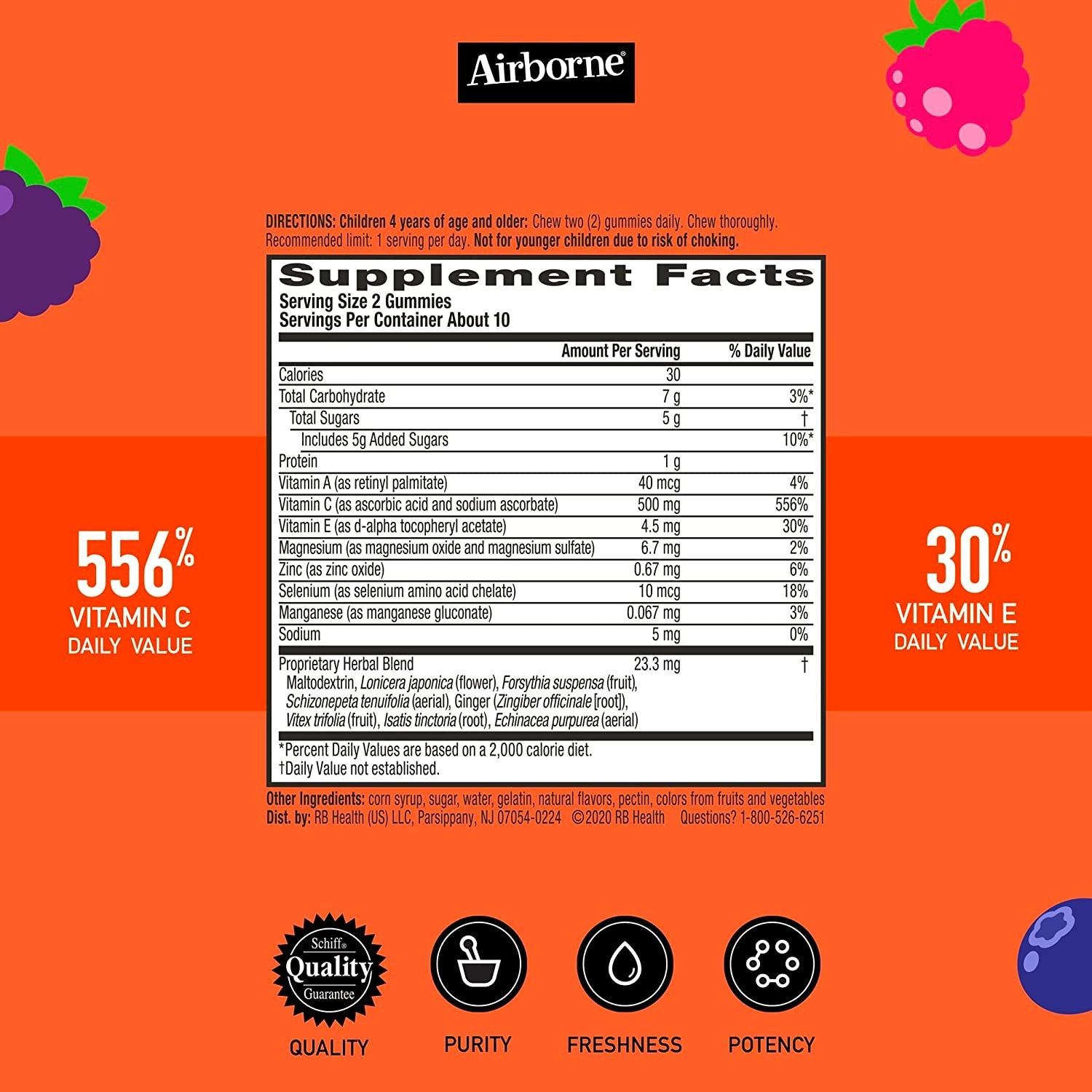 Airborne Kid's Immune Support Gummies With Vitamin C