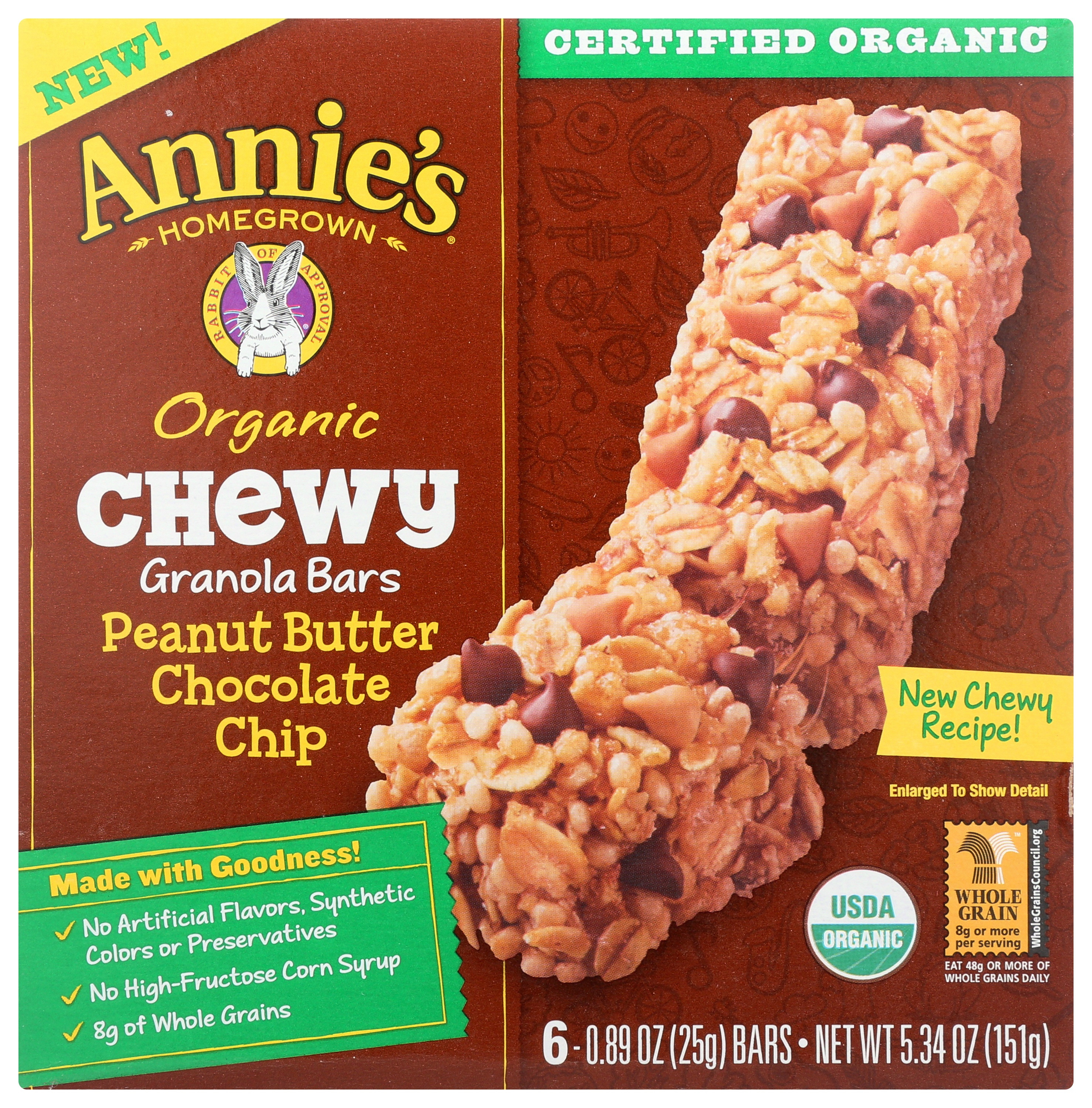 Annie's Organic Peanut Butter Chocolate Chip Chewy Granola Bars