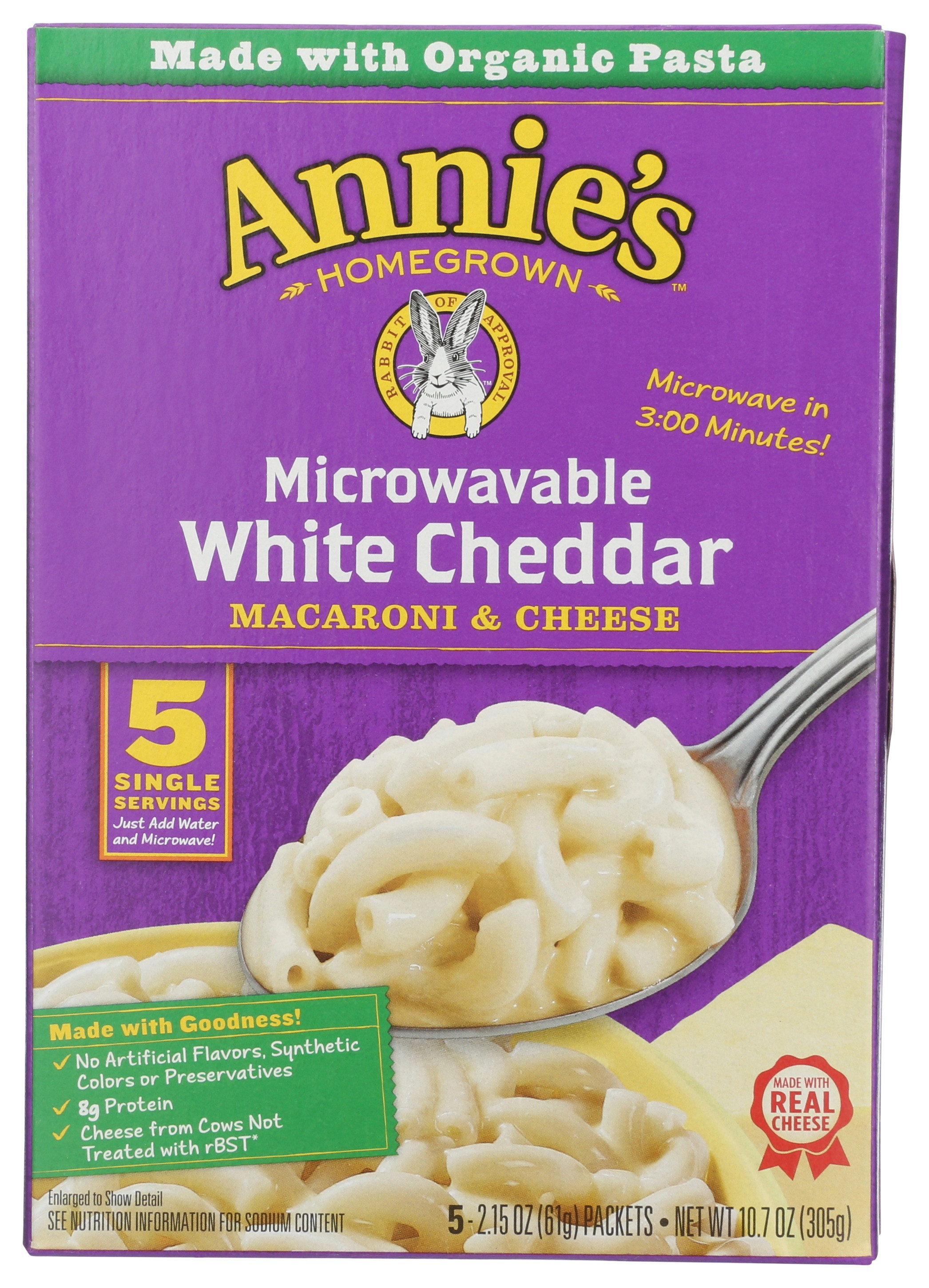 Annie's White Cheddar Microwaveable Mac & Cheese Pouches