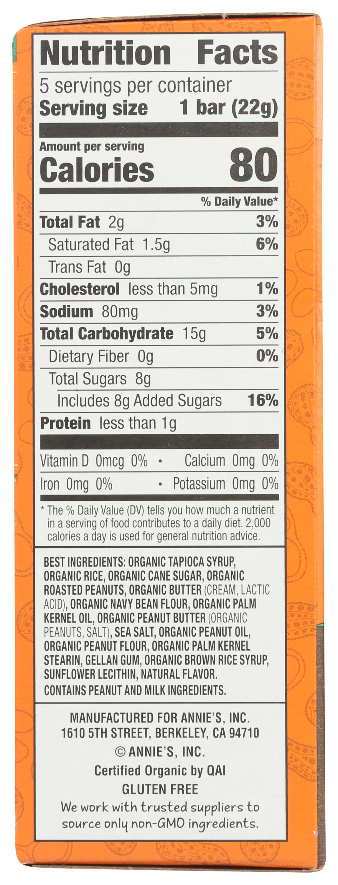 Annie's Organic Crispy Snack Bars, Peanut Butter