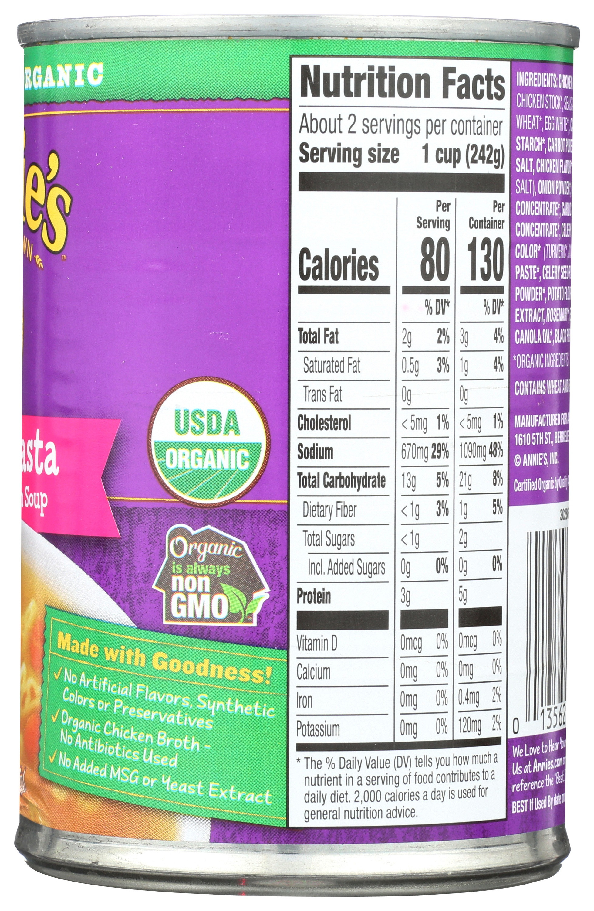 Annie's Homegrown Bunny Pasta & Chicken Broth Soup