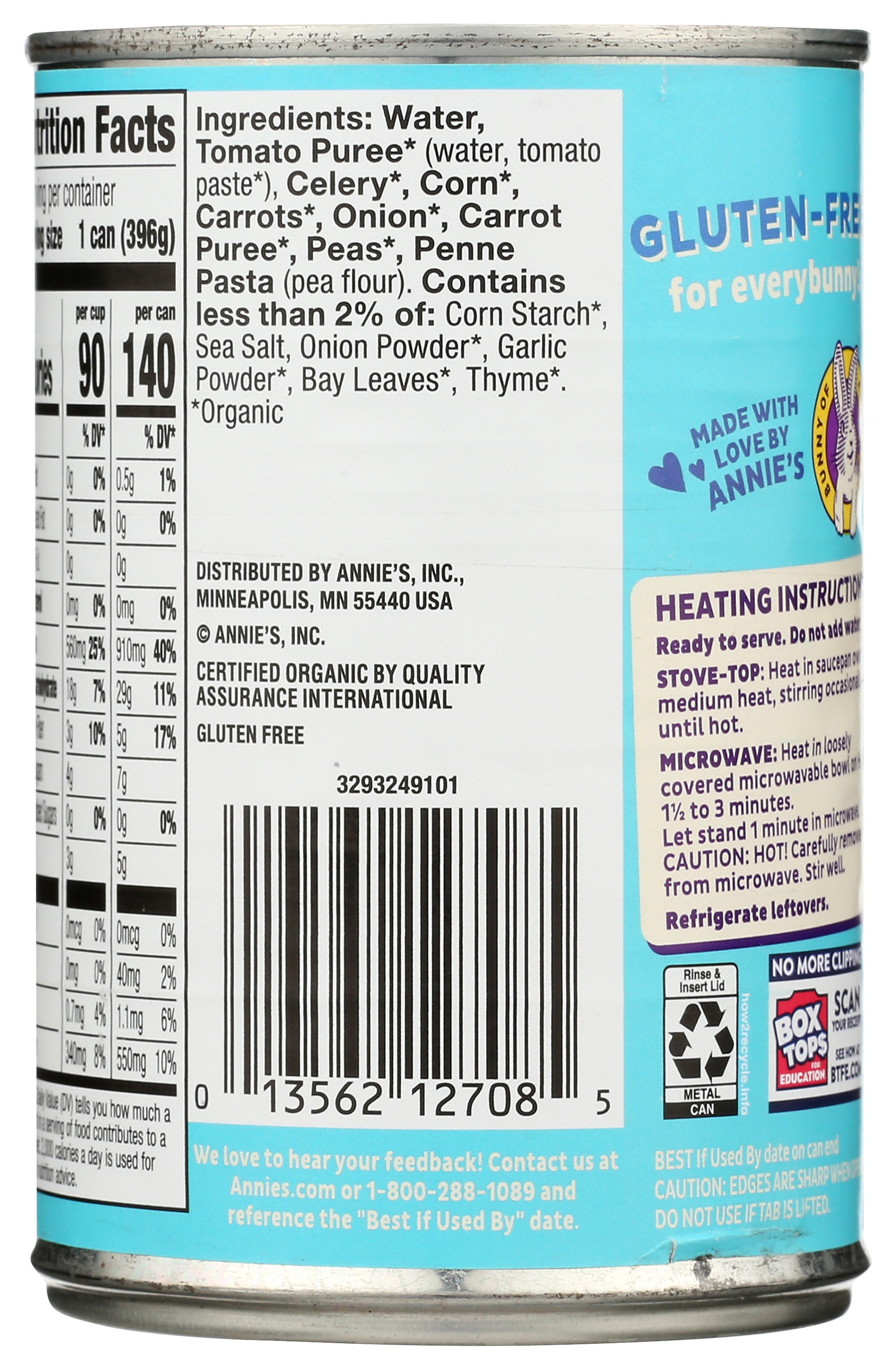 Annie's Homegrown Gluten Free Vegetable Soup with Pasta