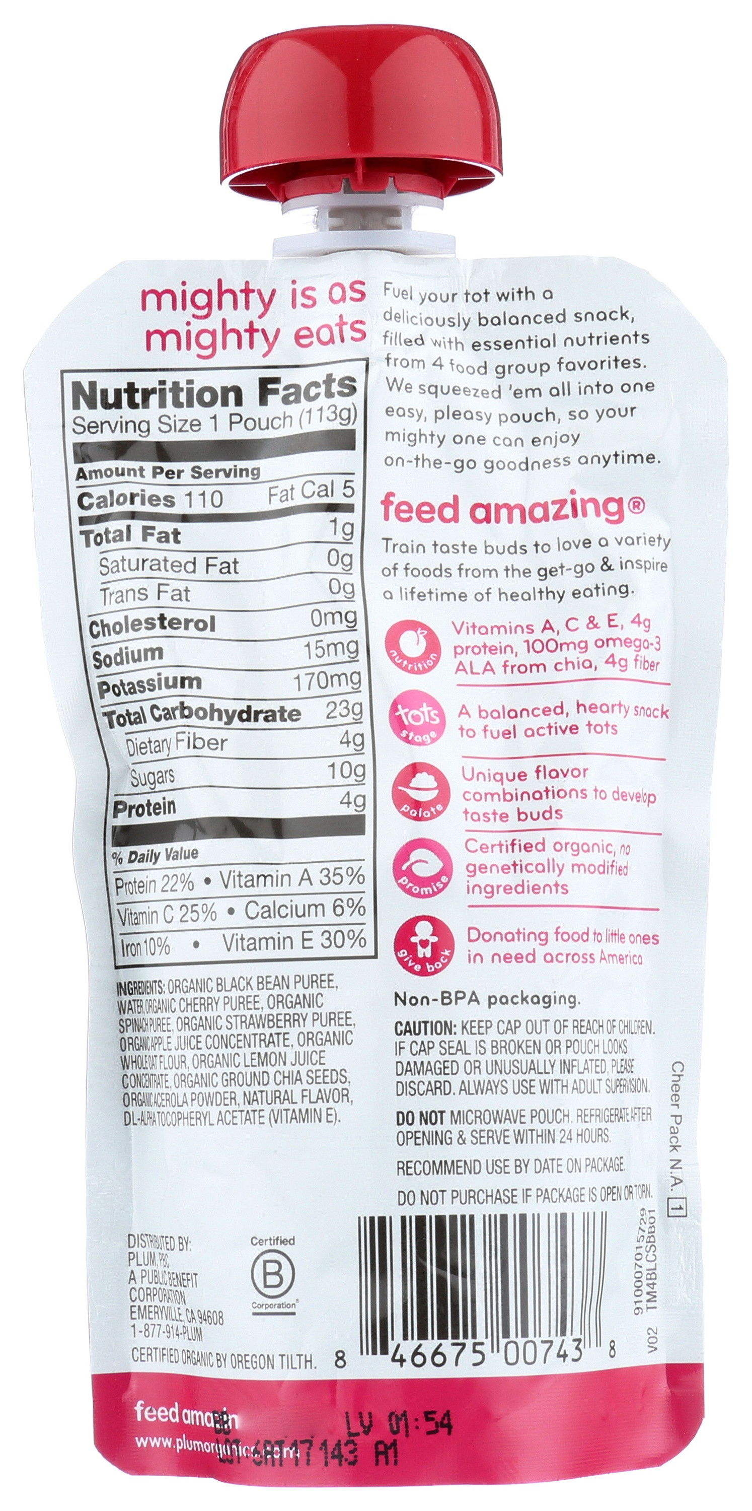 Plum Organics Tots Mighty 4 Food Pouch