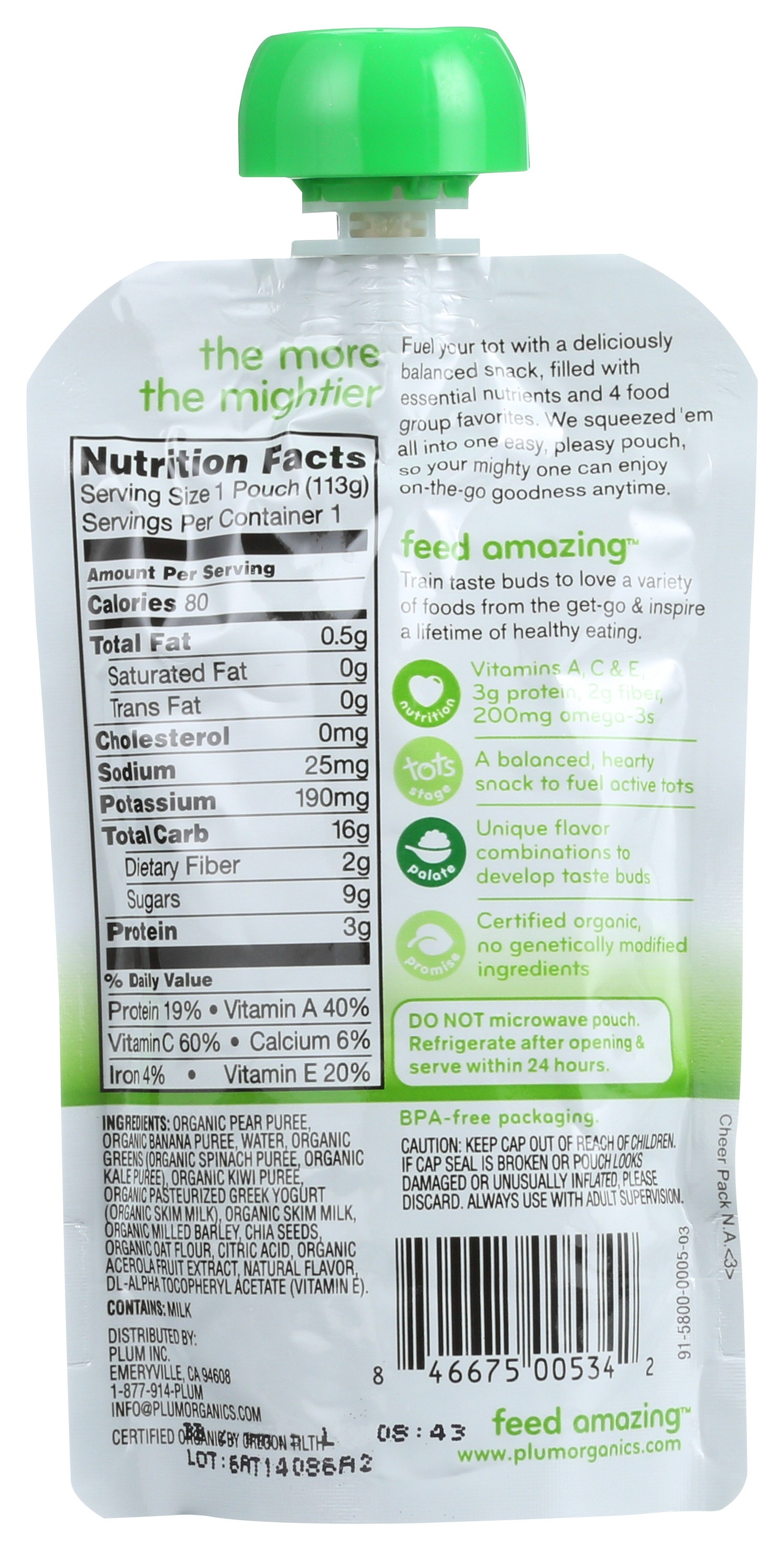 Plum Organics Tots Mighty 4 Food Pouch