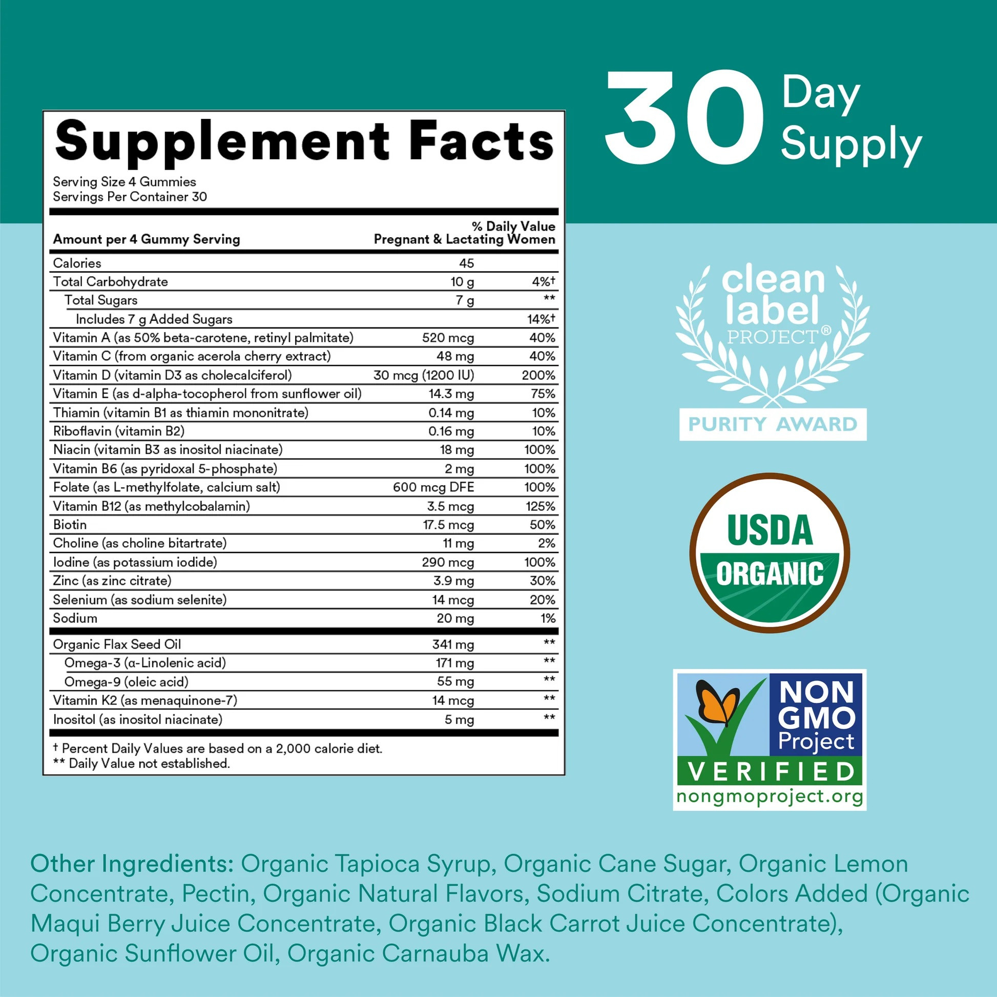 Smartypants Organics Prenatal Complete Gummy Vitamin