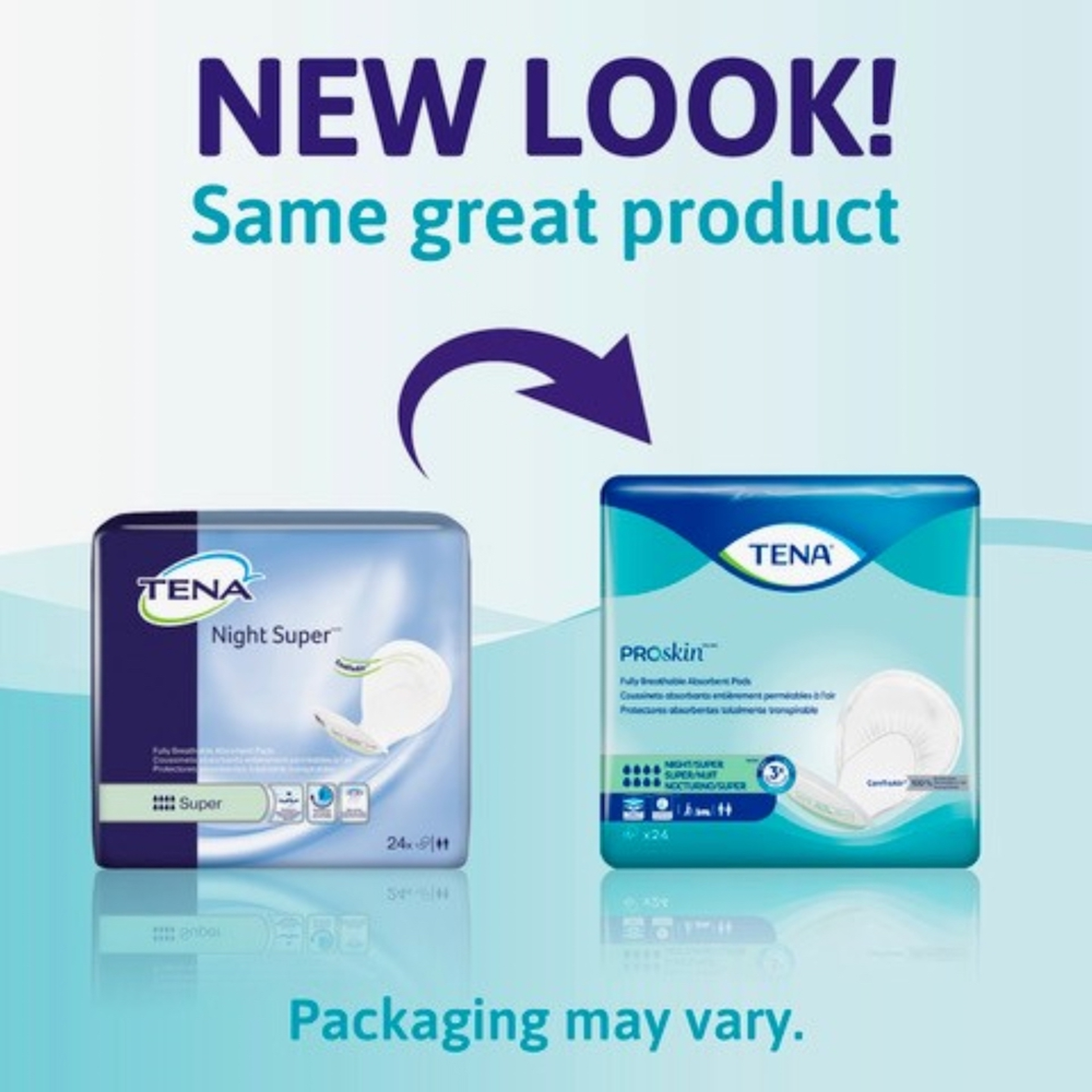 TENA Night Super Heavy Incontinence Pad, Super Absorbency, 62718, PK24