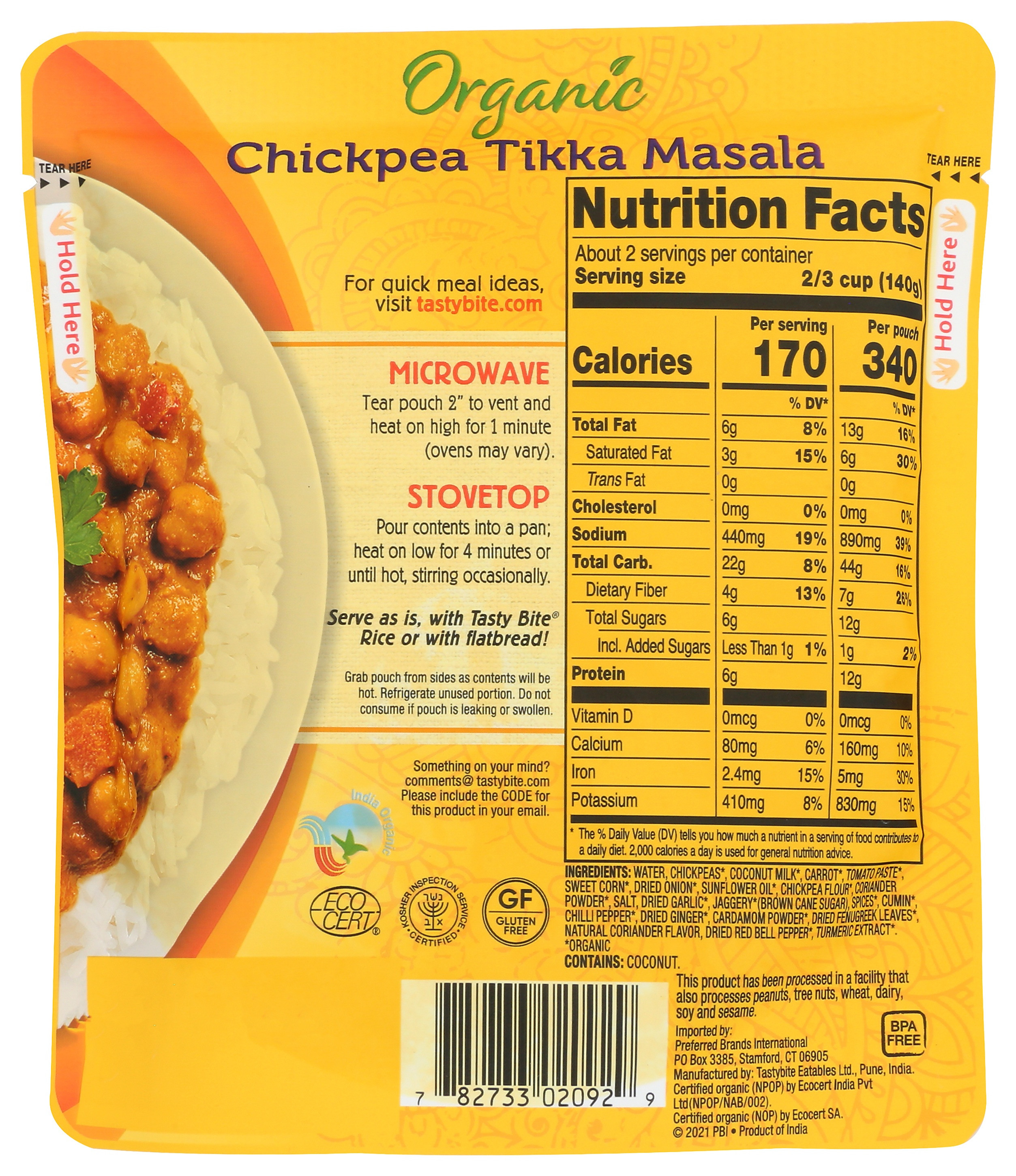 Tasty Bite Chickpea Tikka Masala