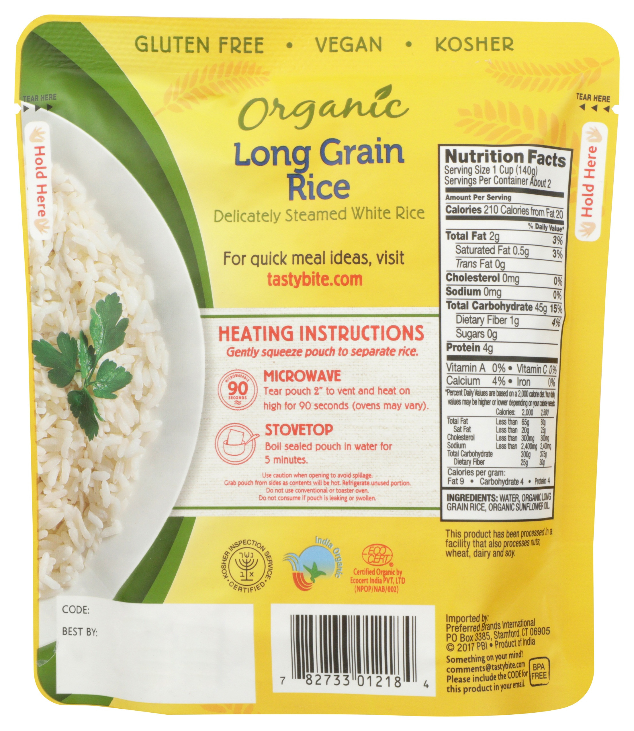Tasty Bite Rice Organic Long-Grain