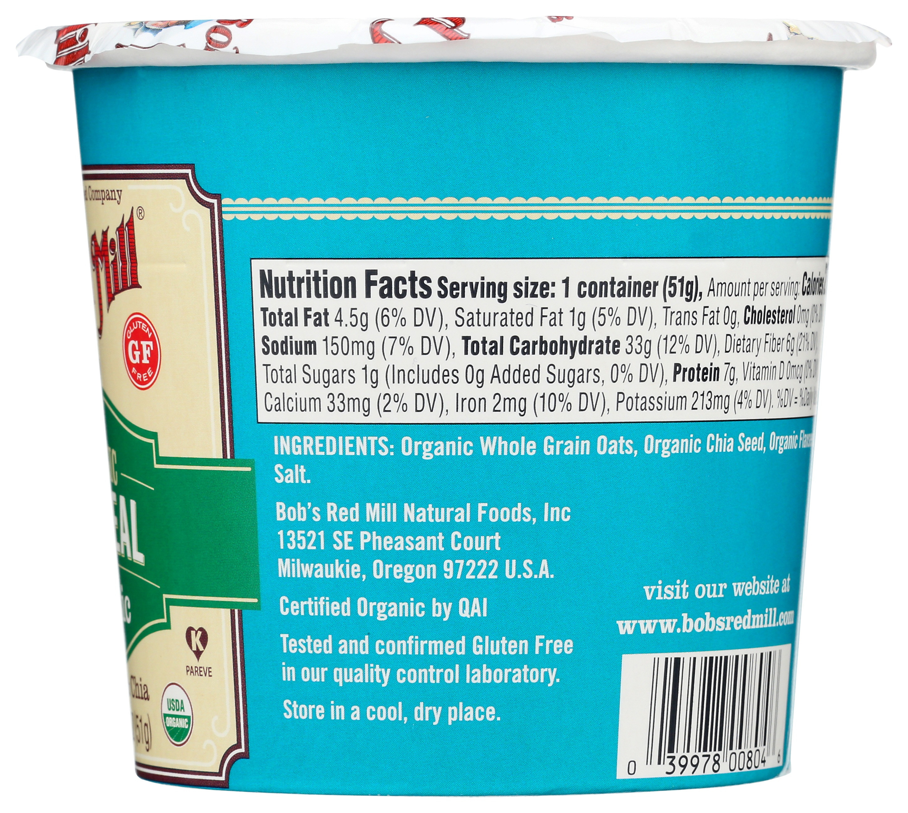 Bob's Red Mill Organic Classic Oatmeal Cup