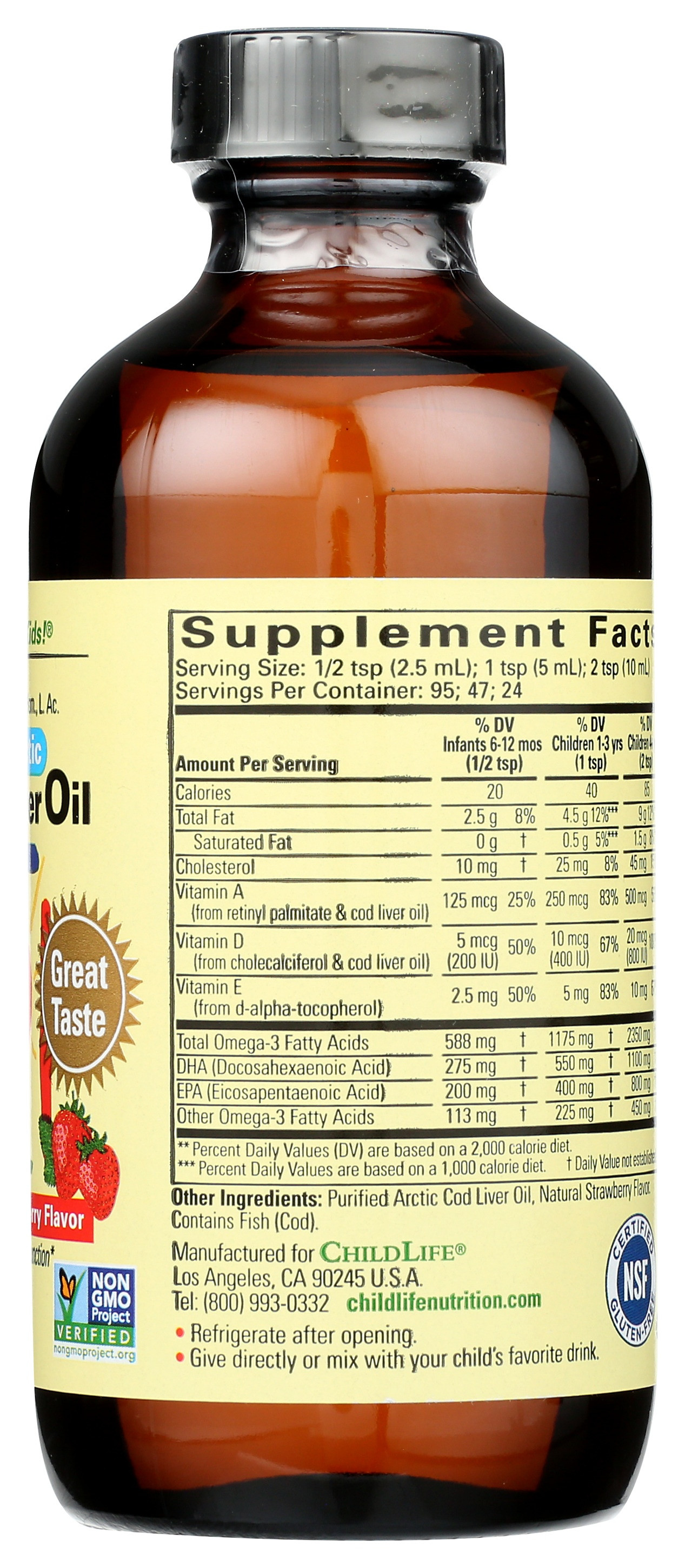 Childlife Essentials Pure Artic Cod Liver Oil Supplement