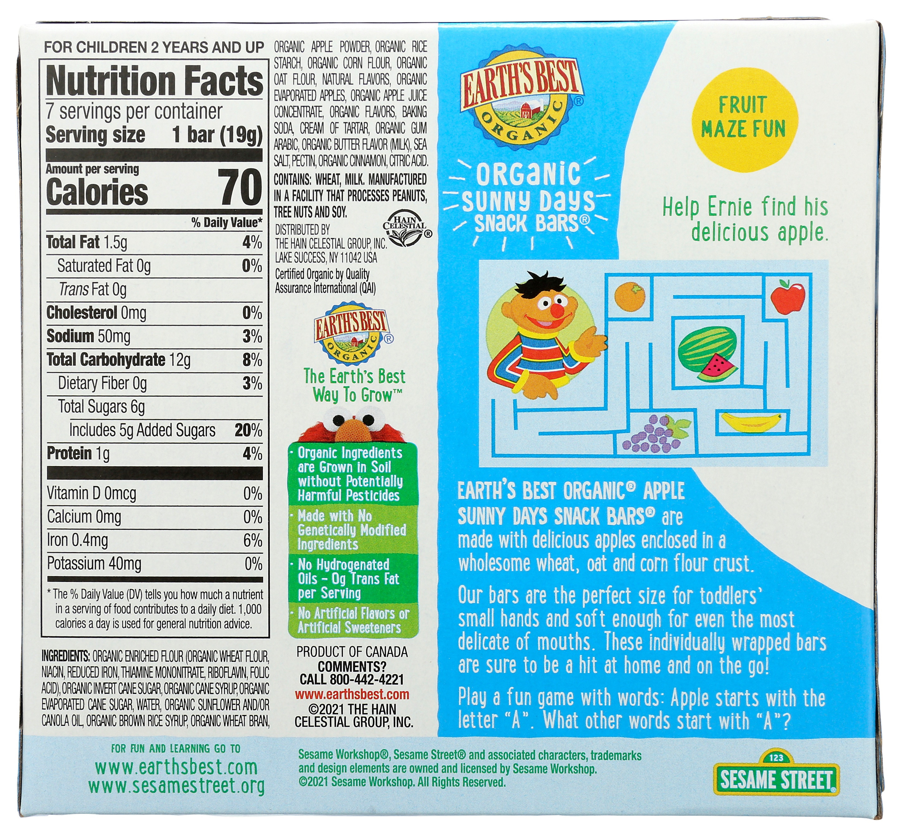 Earth's Best Organic Sunny Days Bars