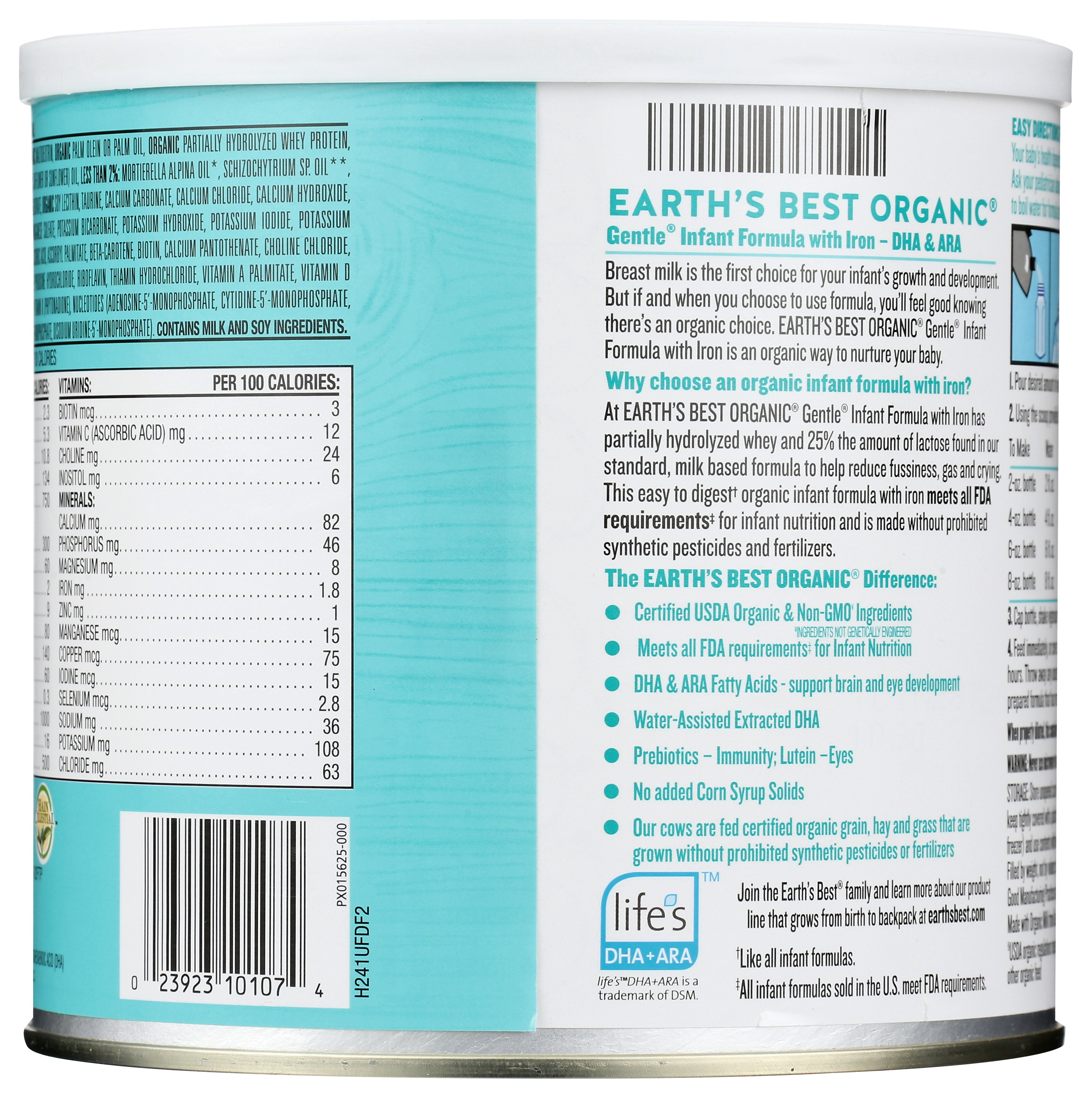 Earth's Best Organic Gentle Infant Formula With Iron