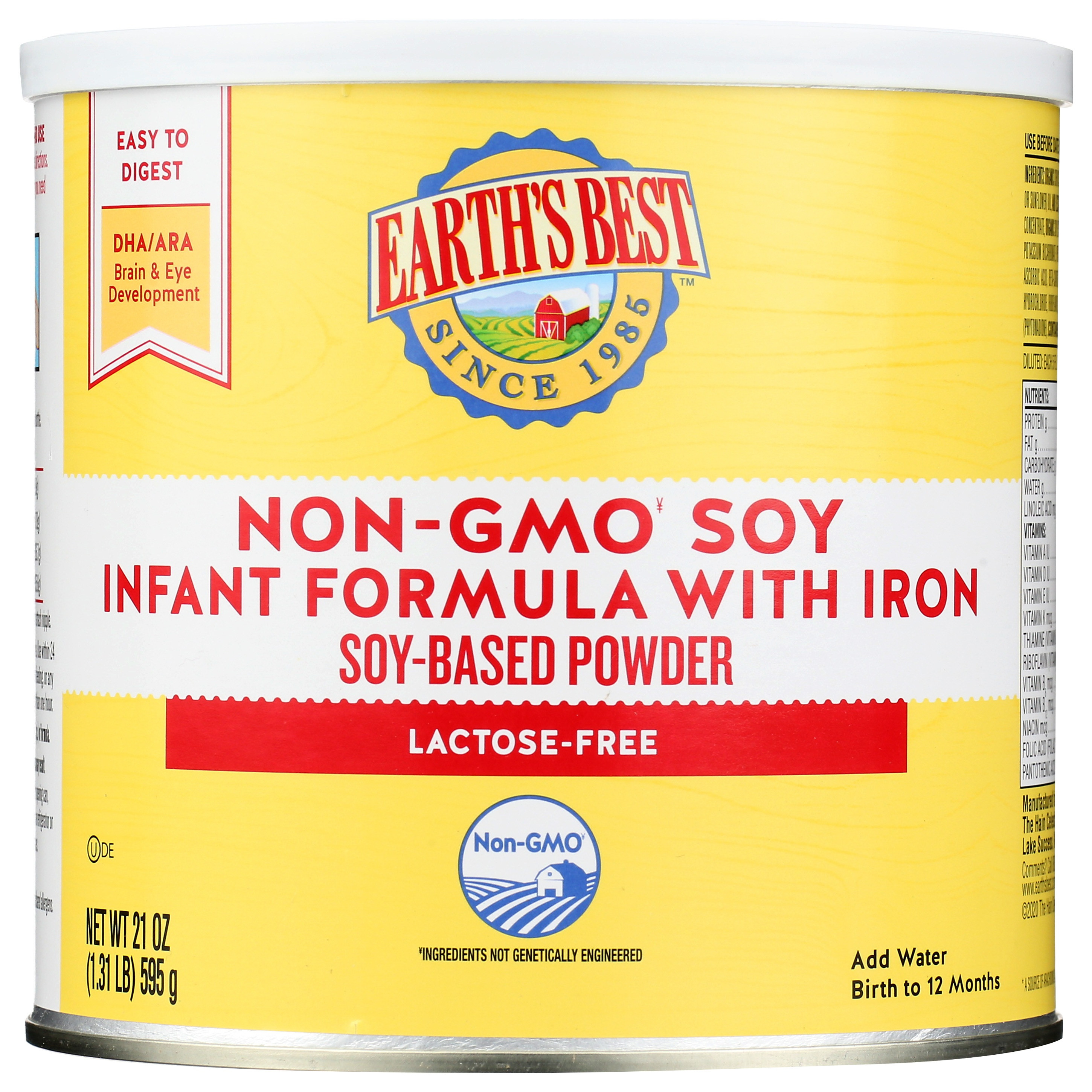 Earth's Best Non-GMO Soy Infant Formula With Iron