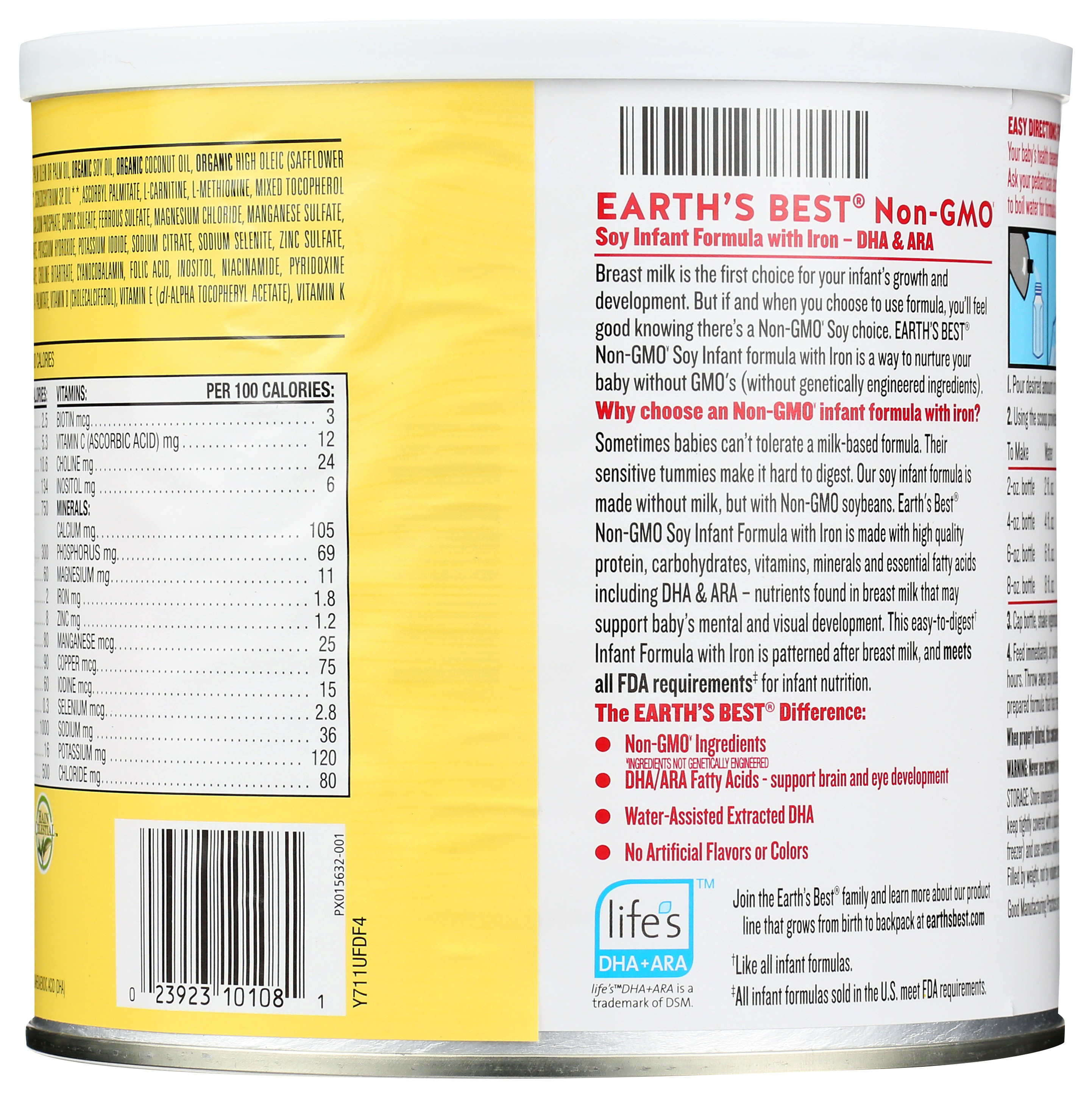 Earth's Best Non-GMO Soy Infant Formula With Iron