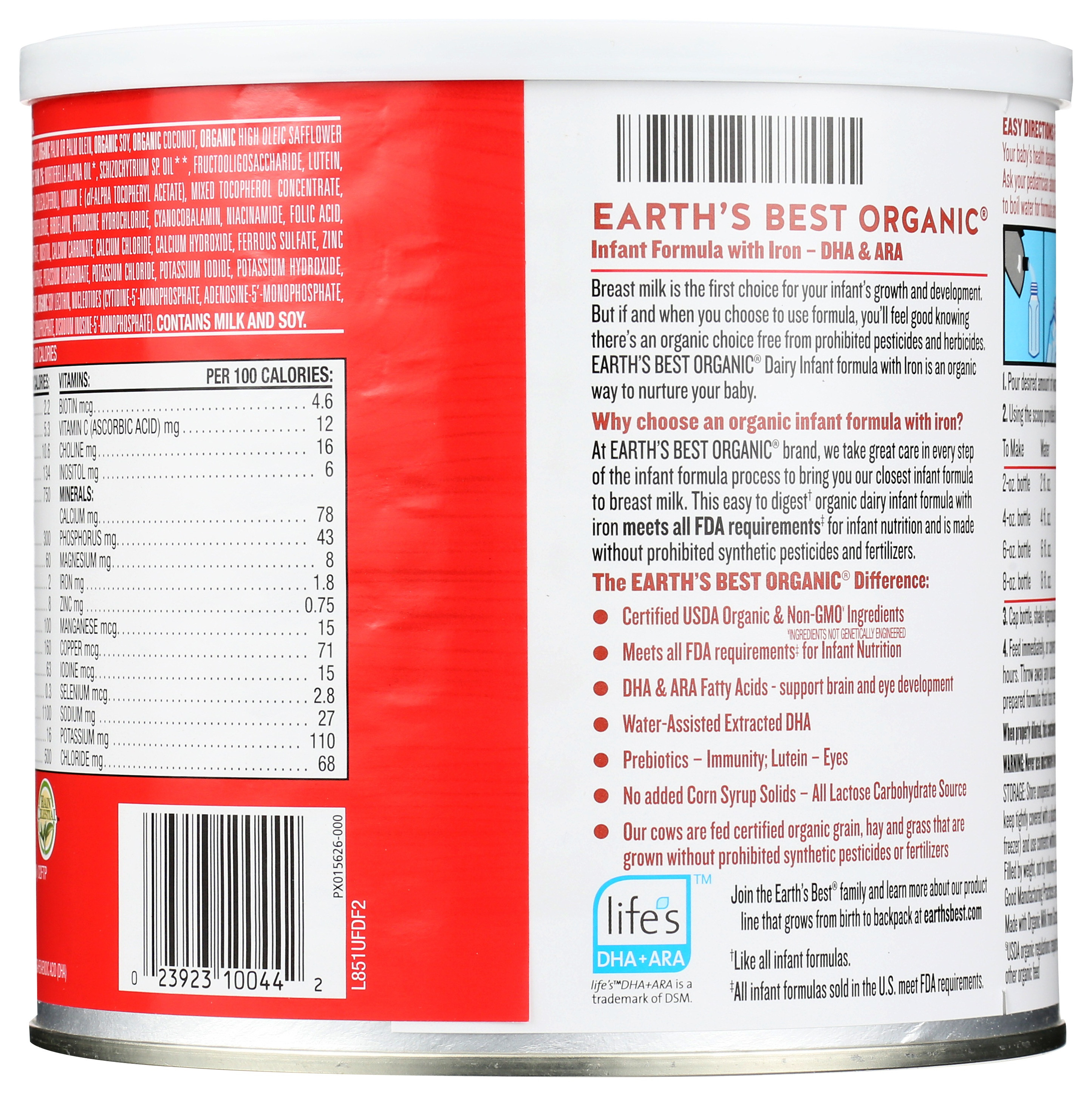 Earth's Best Organic Dairy Infant Formula With Iron