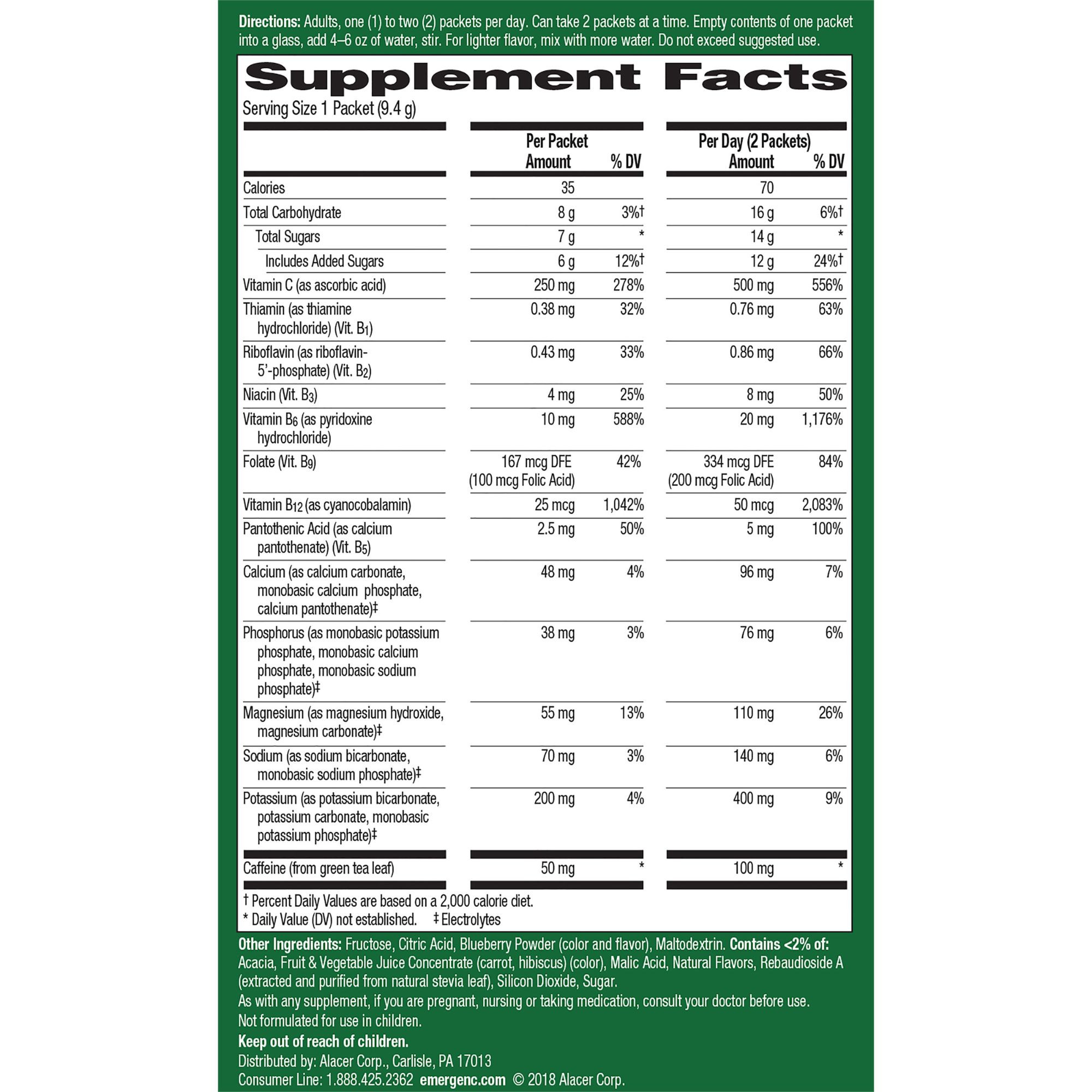 Emergen-C Energy Plus Fizzy Drink Mix