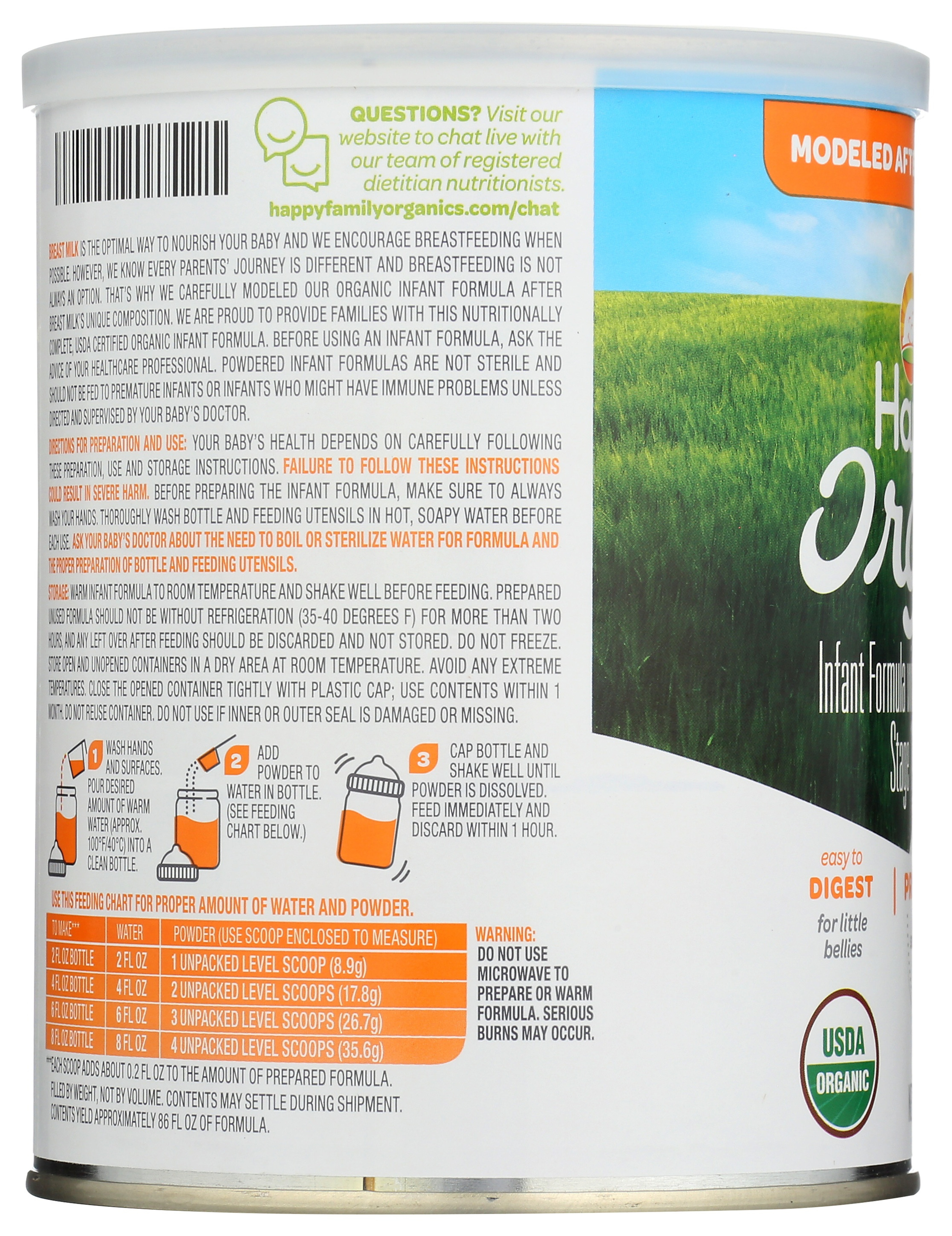 Happy Baby Organic Infant Formula With Iron