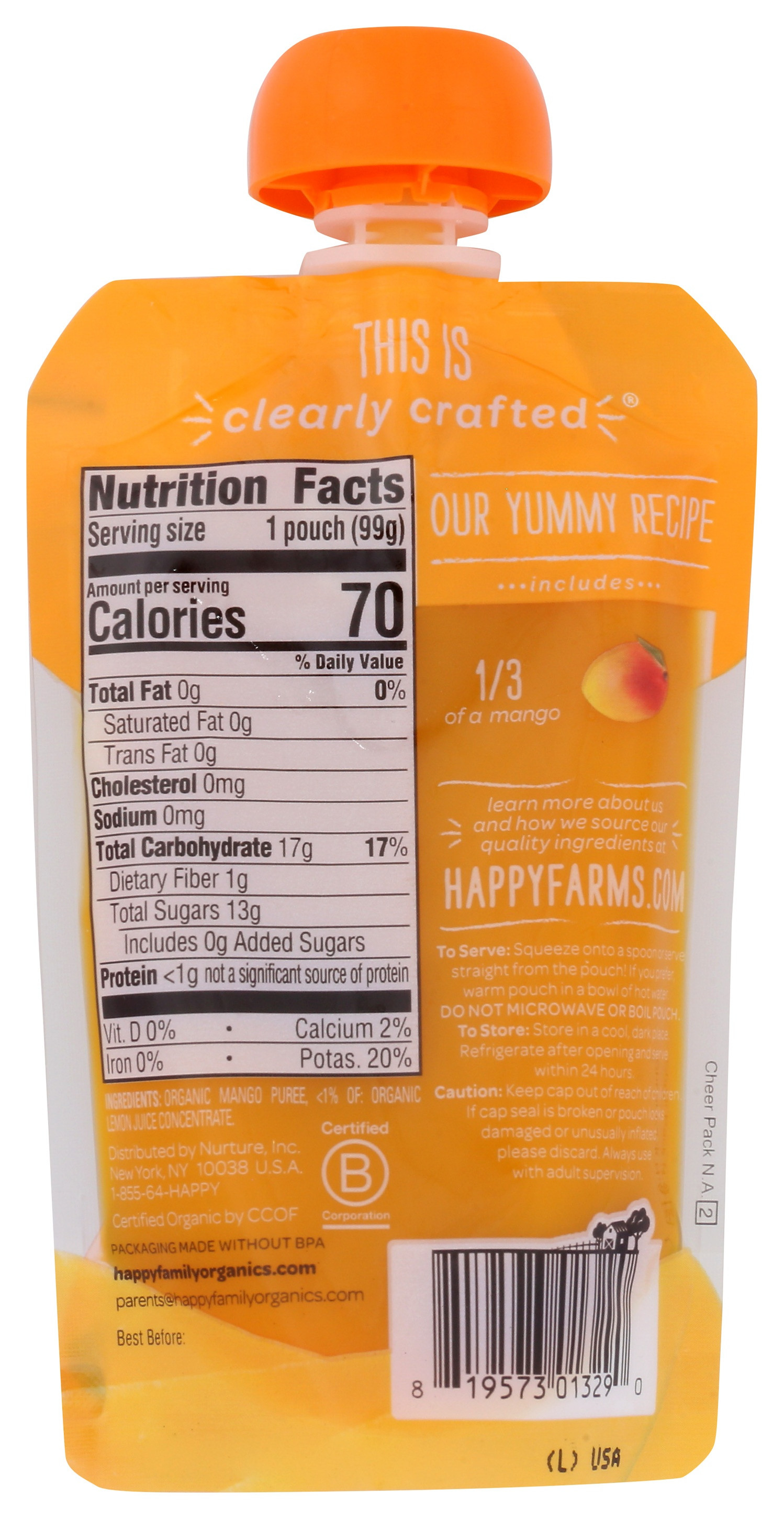 Happy Baby Organic Stage 1 Baby food