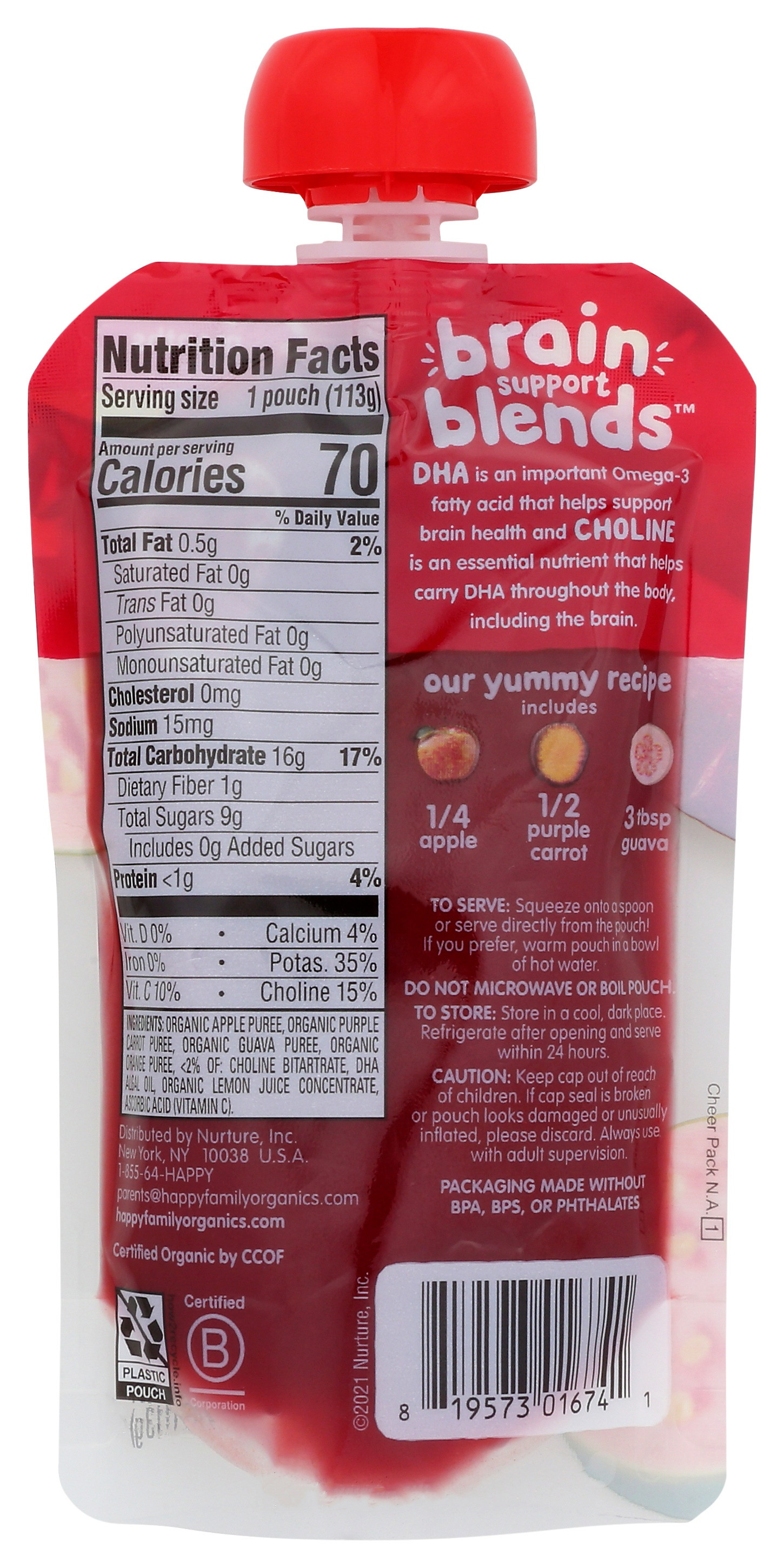 Happy Baby Brain Support PureeBlends