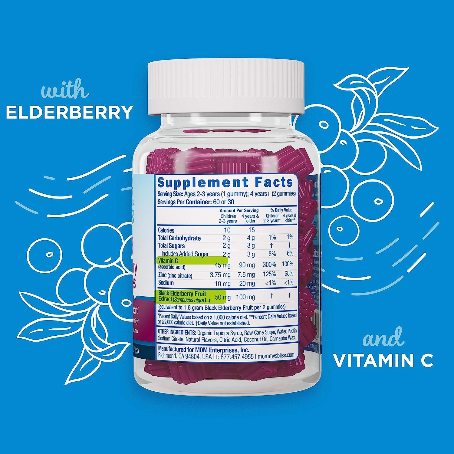 Mommy's Bliss Kid's Elderberry Gummies