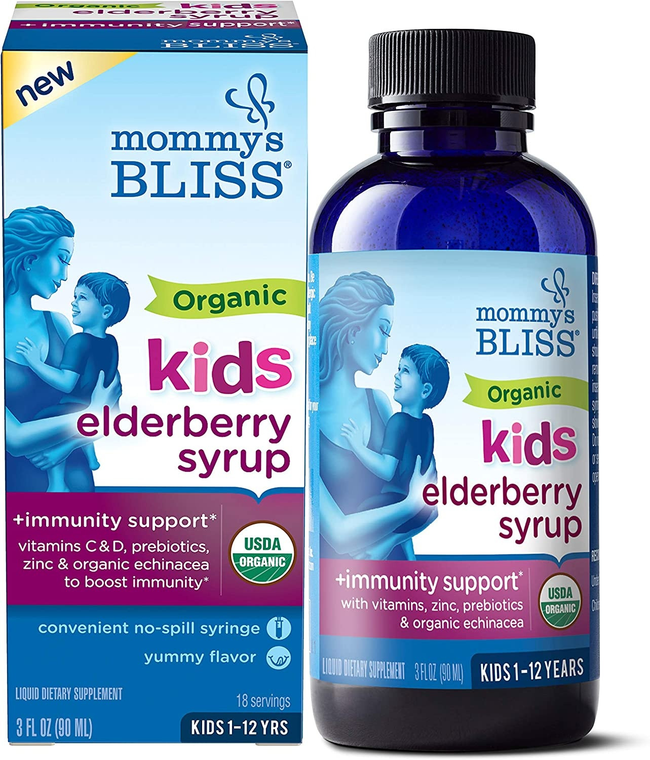 Mommy's Bliss Organic Elderberry Syrup + Immunity Boost Liquid