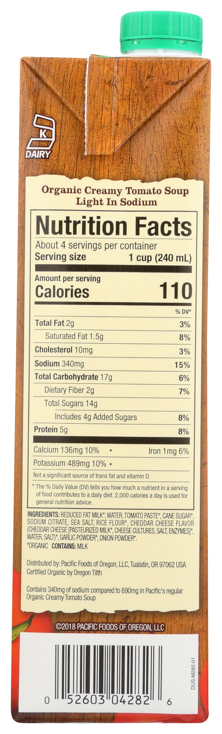 Pacific Natural Foods Light In Sodium Creamy Tomato Soup