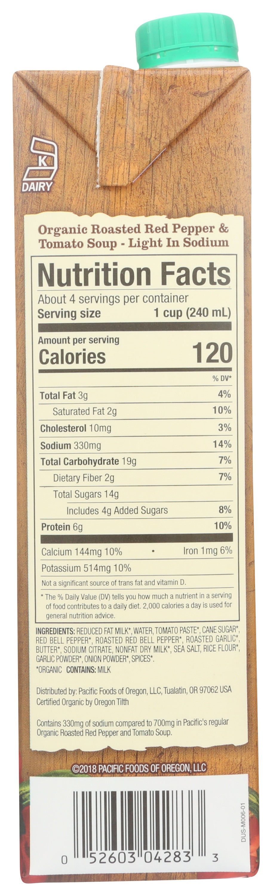 Pacific Natural Foods Light Sodium Organic Roasted Red Pepper and Tomato Soup