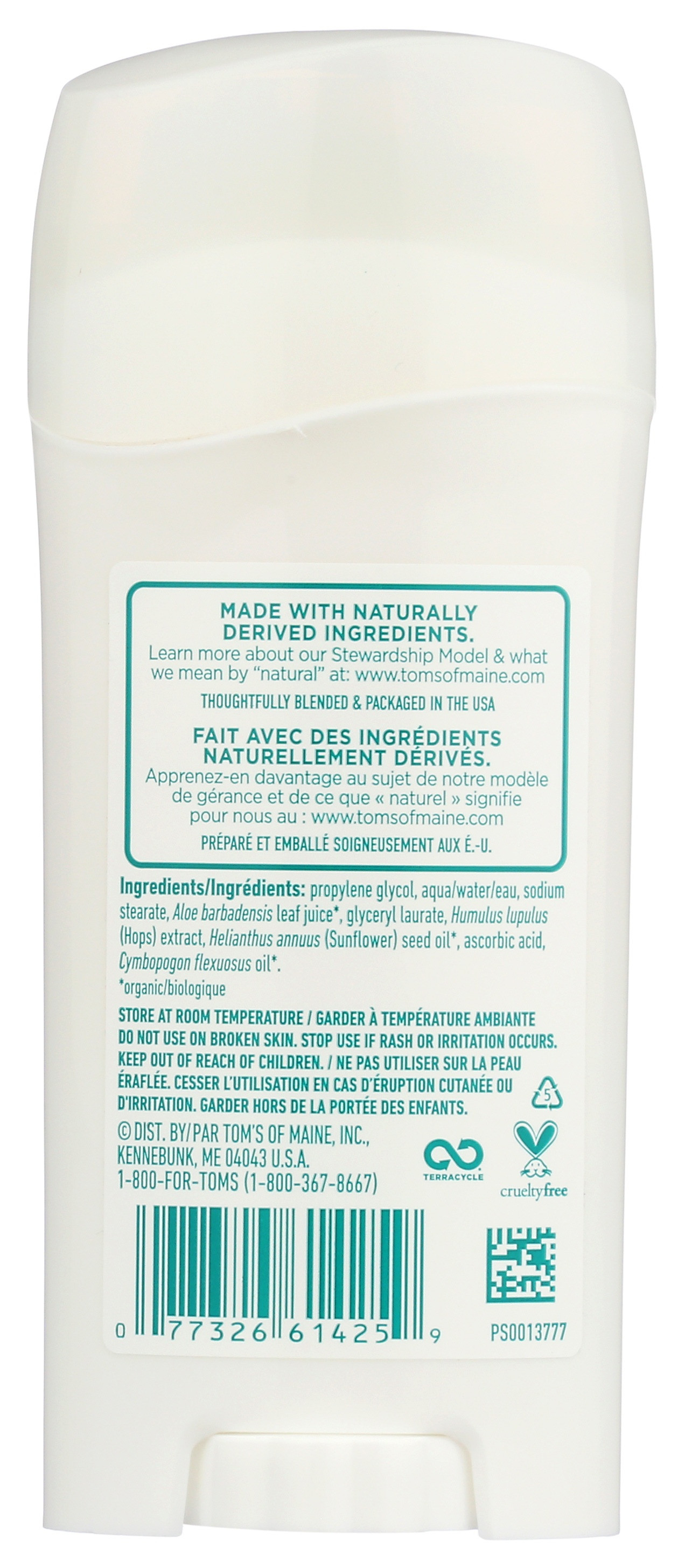 Tom's of Maine Natural Long Lasting Deodorant Stick