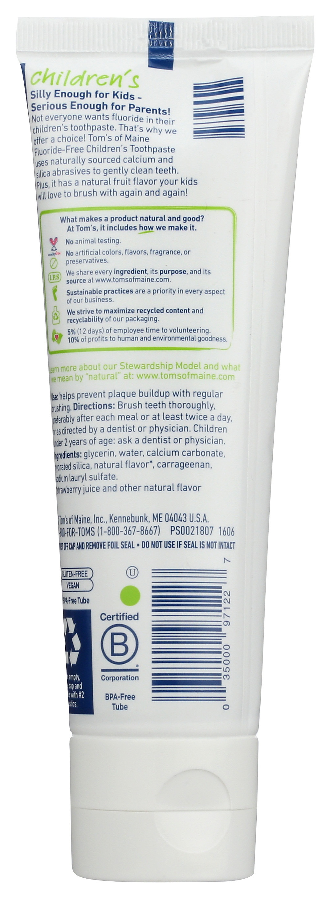 Tom's of Maine Kid's Toothpaste, Fluoride Free