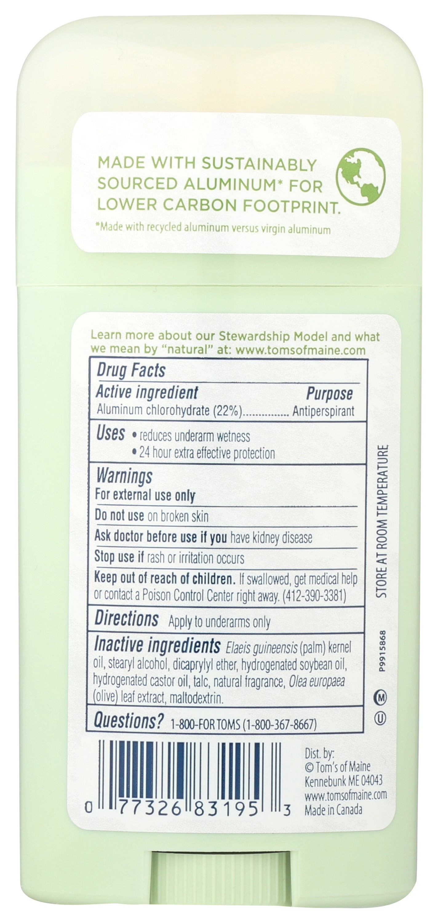 Tom's of Maine Naturally Dry Antiperspirant Deodorant for Women