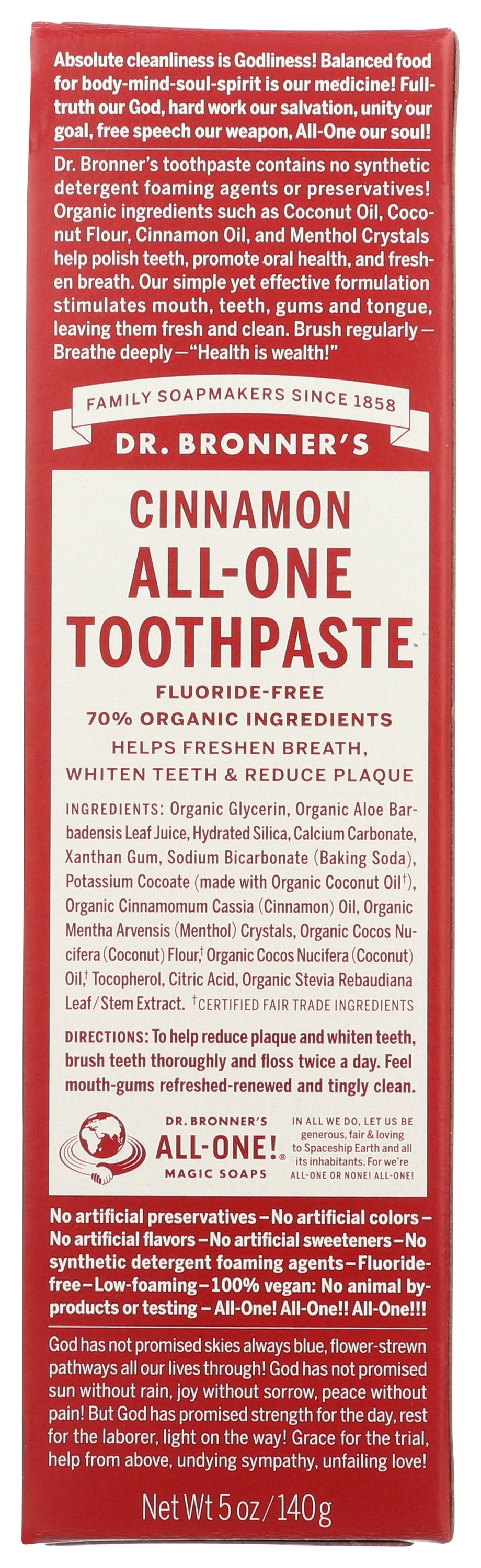 Dr. Bronner's Organic All-One Toothpaste