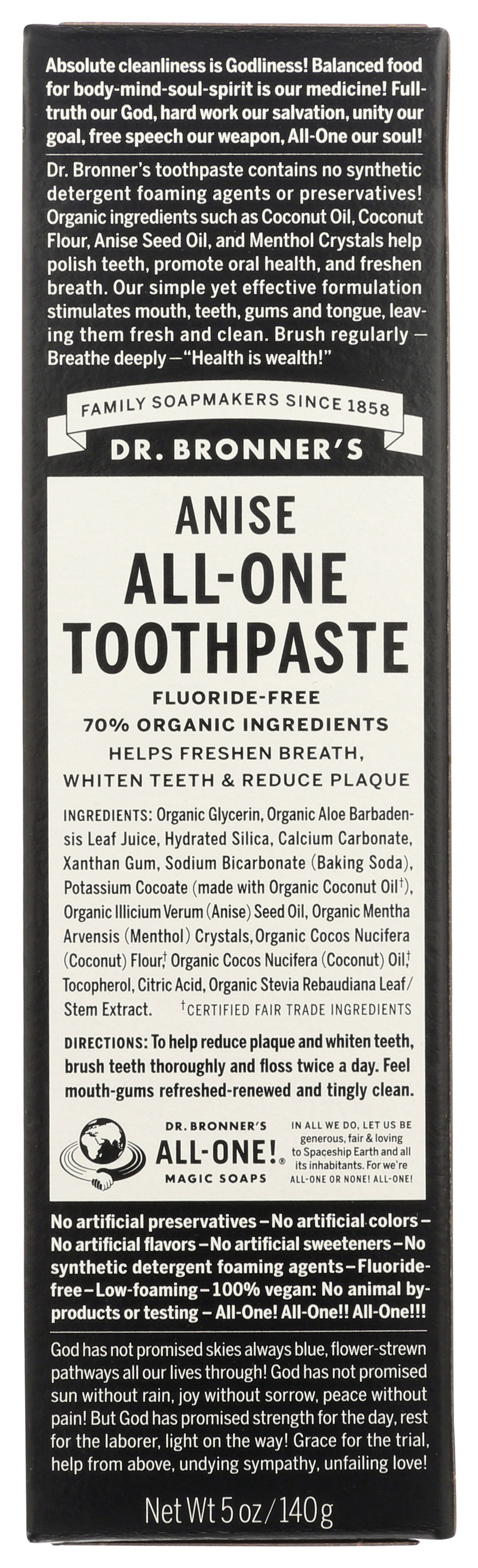Dr. Bronner's Organic All-One Toothpaste