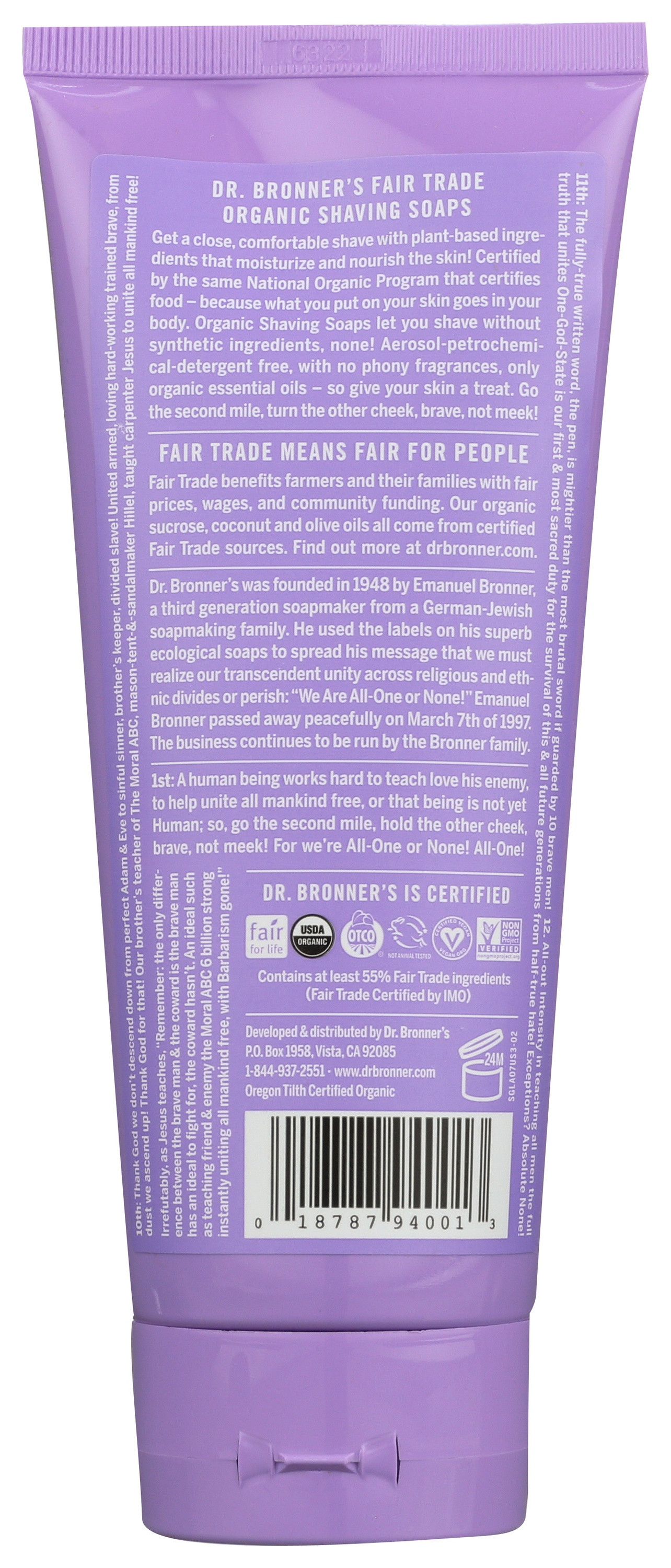 Dr. Bronner's Organic Shaving Soap