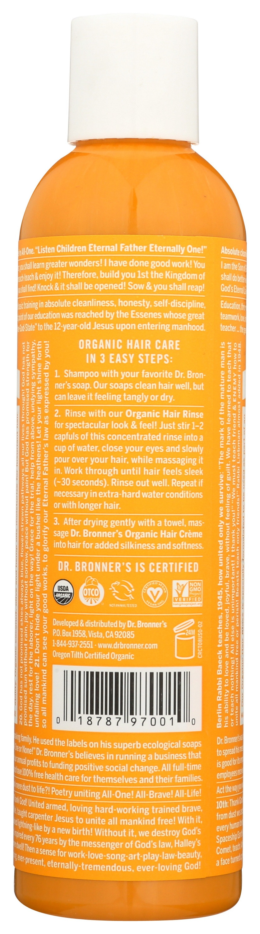 Dr. Bronner's, Organic Hair Rinse