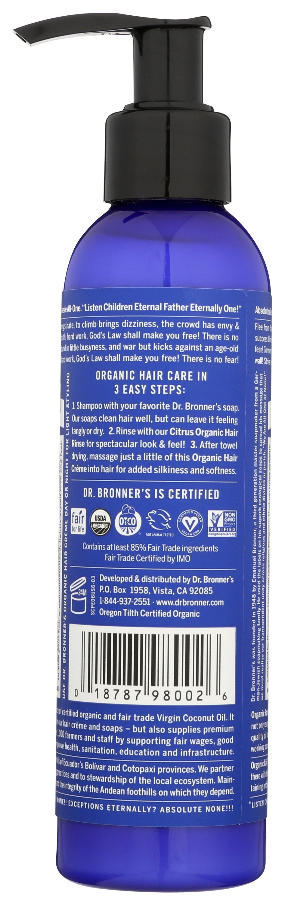 Dr. Bronner's Organic Hair Cream