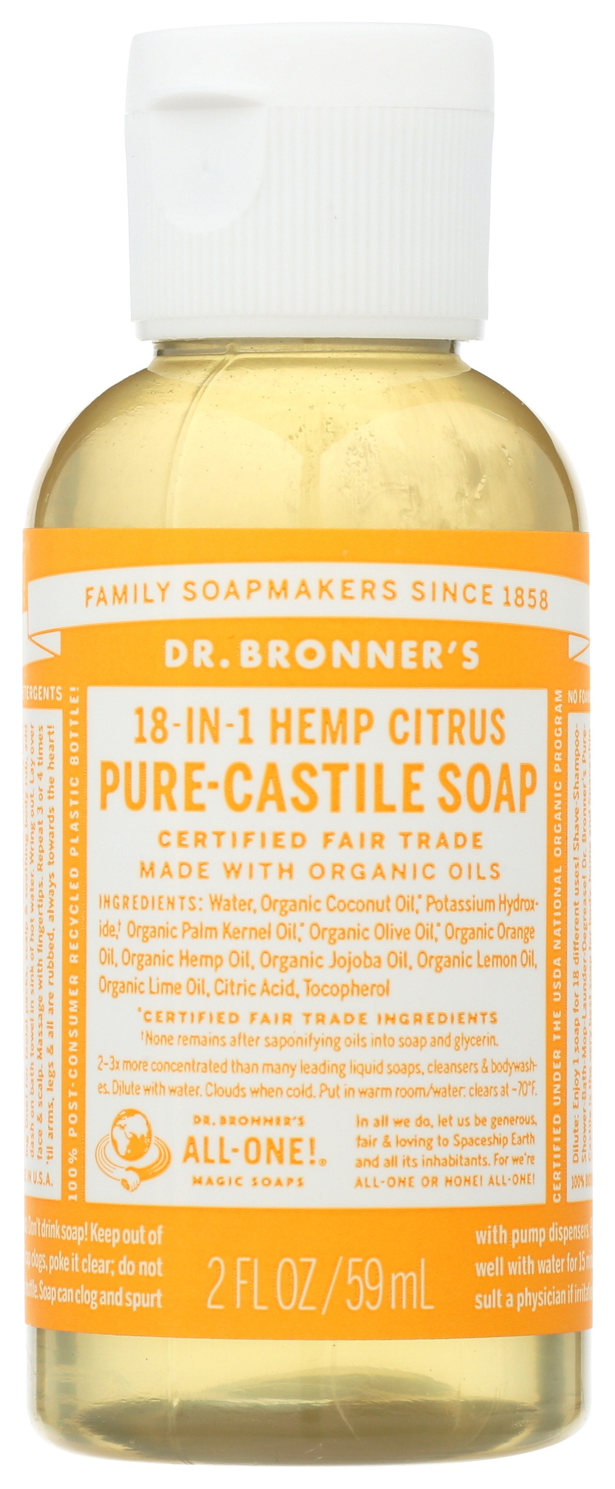 Dr. Bronner's Organic Hemp Pure Castile Soap, Citrus