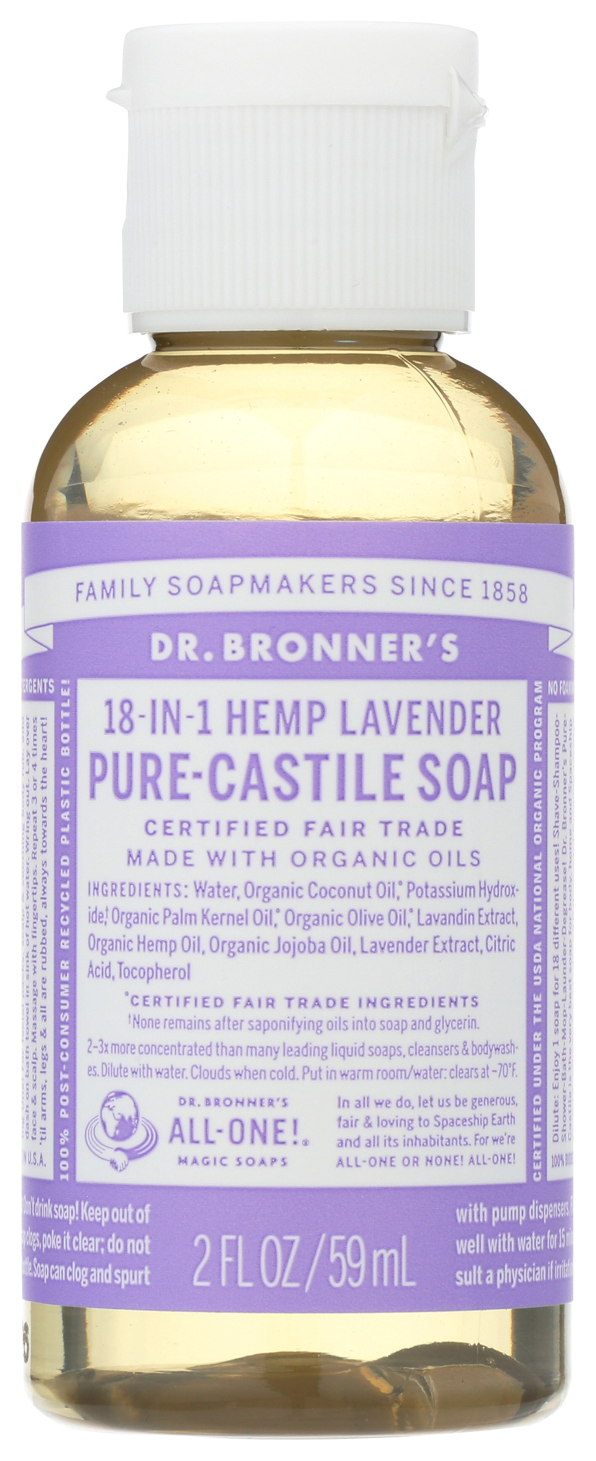 Dr. Bronner's Organic Hemp Pure Castile Soap, Lavender