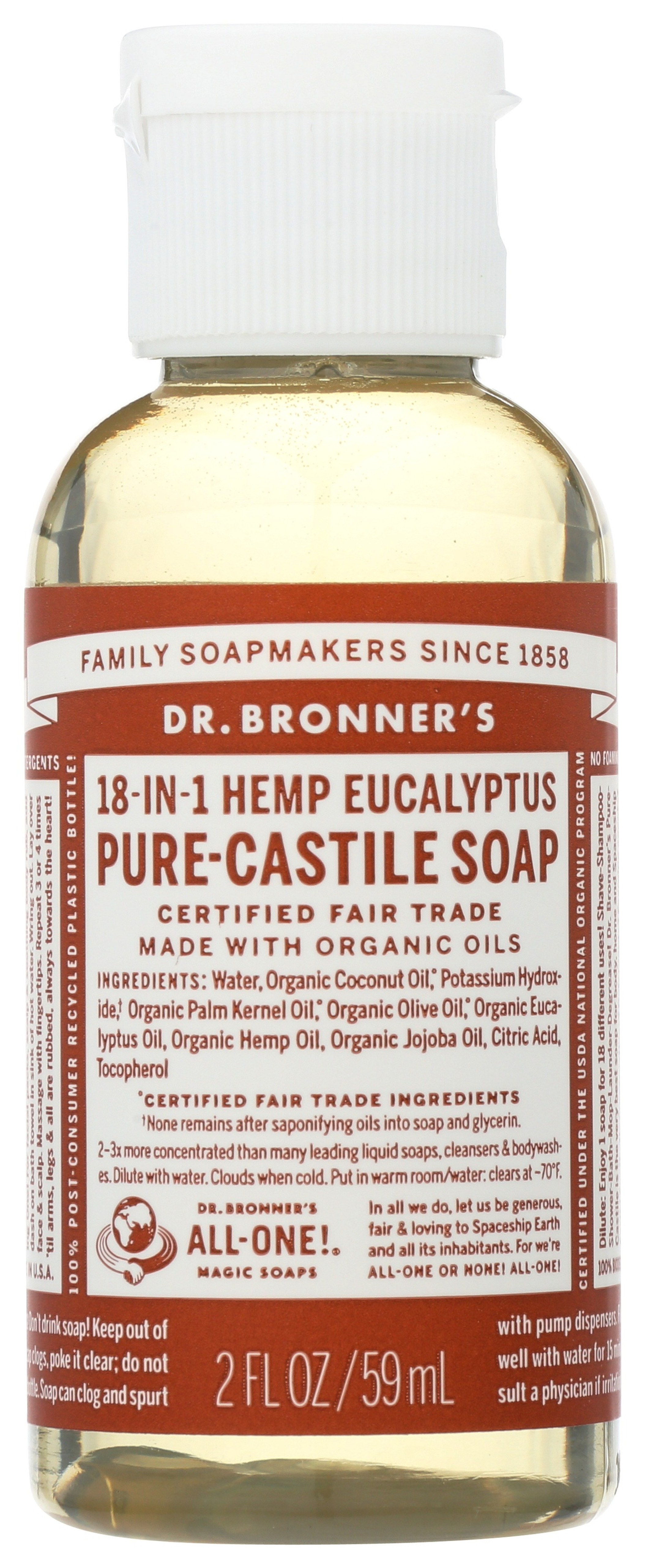 Dr. Bronner's Organic Hemp Pure Castile Soap, Eucalyptus