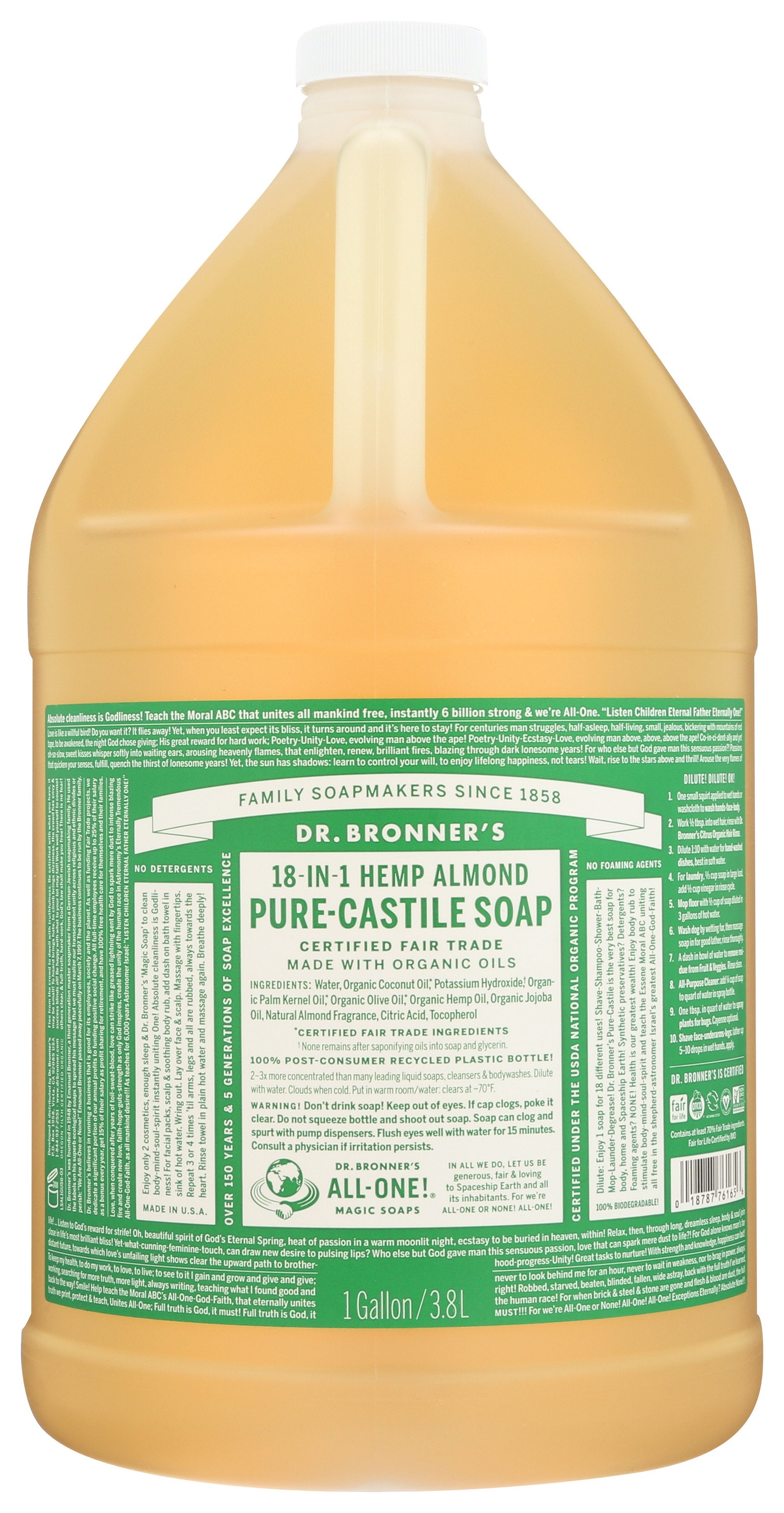 Dr. Bronner's Organic Hemp Pure Castile Soap, Almond